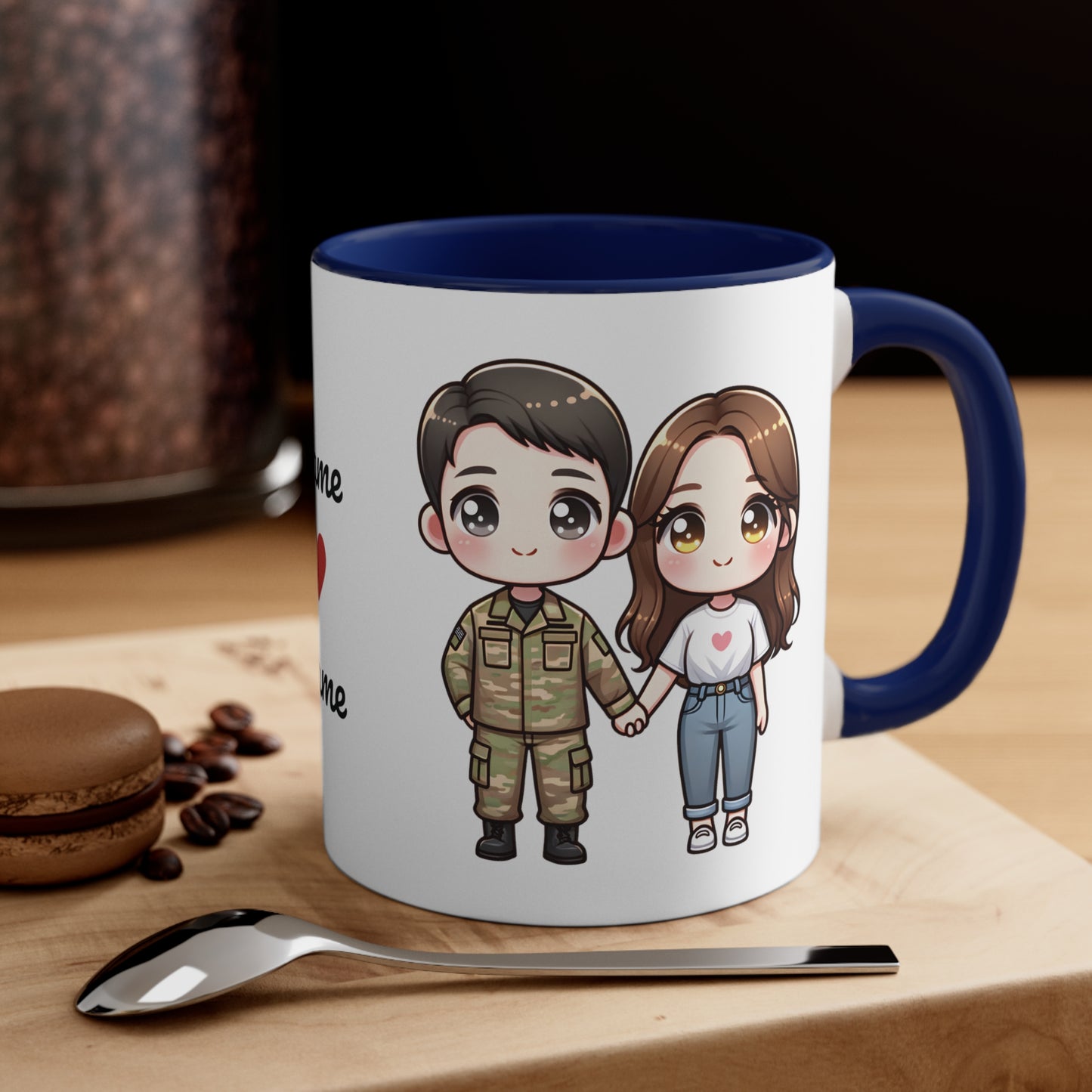 Army Couple Collection 4 Personalized Cute - Custom Accent Coffee Mug, 11oz