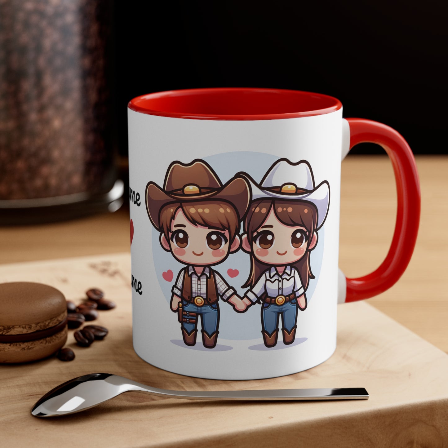 Cowboy Couple Collection 5 Personalized Cute - Custom Accent Coffee Mug, 11oz