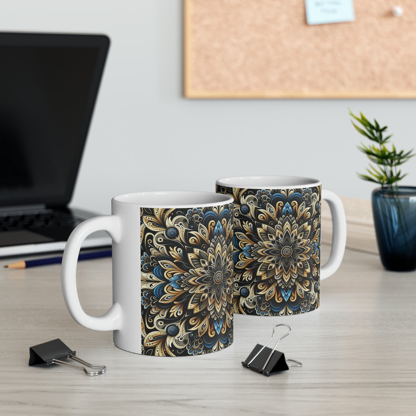 Hmong-Inspired Geometric Ceramic Coffee Mug 6