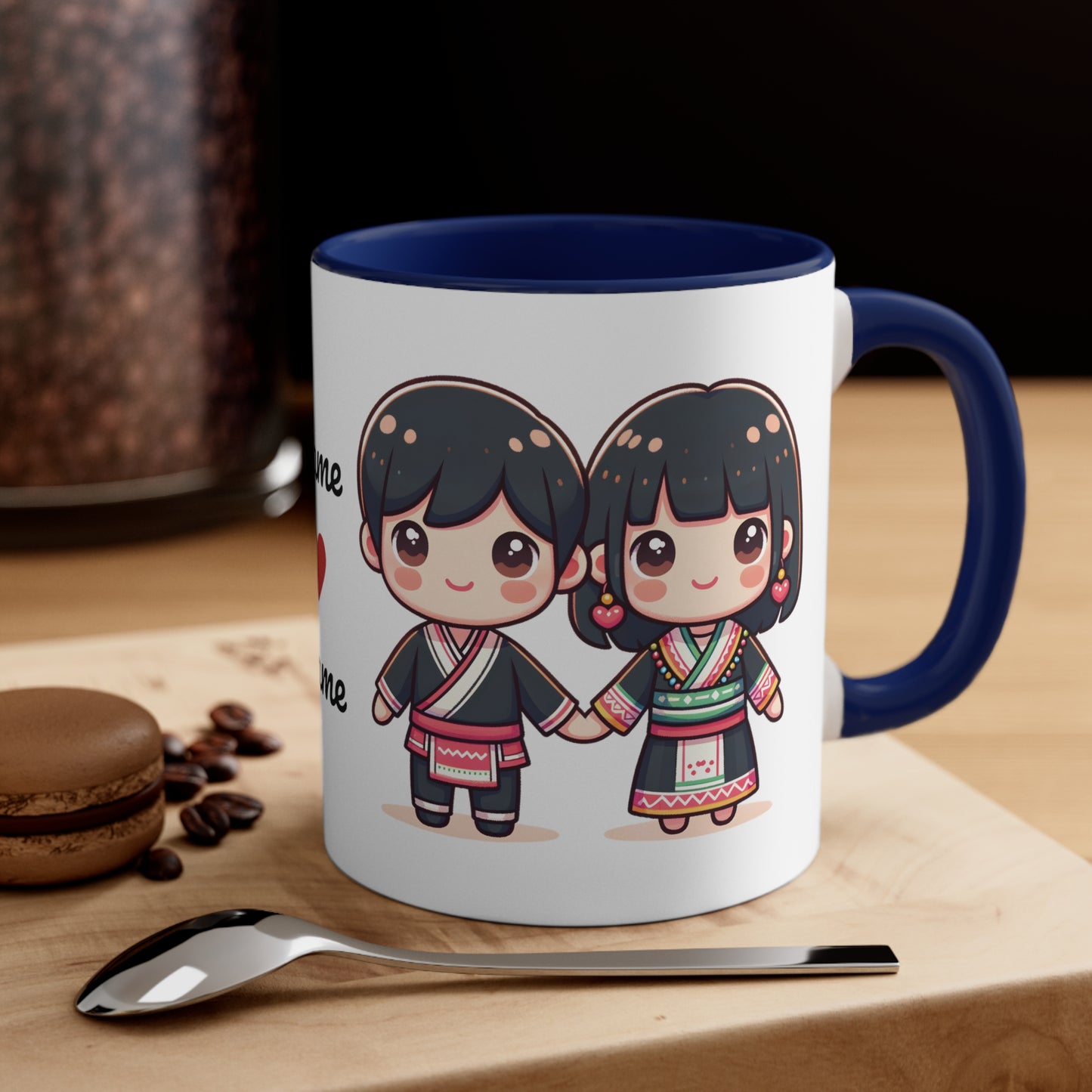 Hmong Couple Traditional Hmong Clothes Collection 1 Personalized Cute - Custom Accent Coffee Mug, 11oz