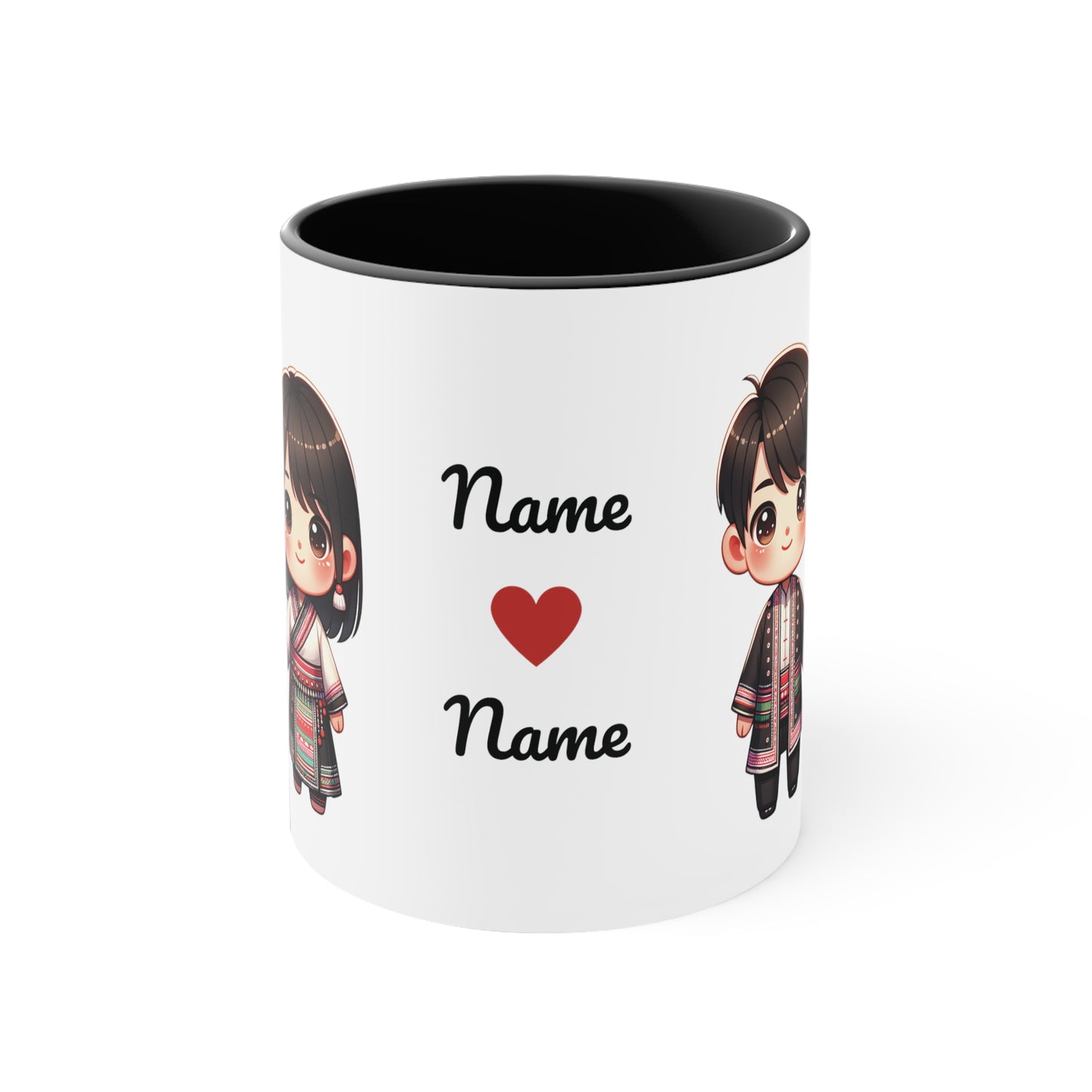 Hmong Couple Traditional Hmong Clothes Collection 7 Personalized Cute - Custom Accent Coffee Mug, 11oz