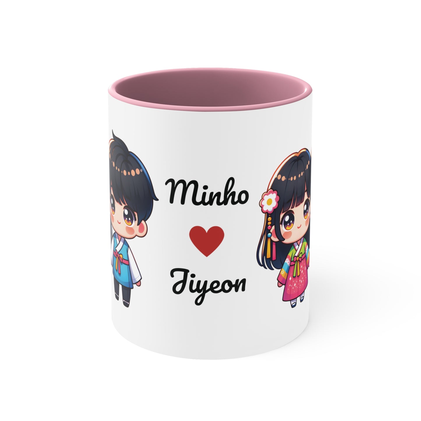 Korean Couple in Korean Clothes Collection 2 Personalized Cute - Custom Accent Coffee Mug, 11oz