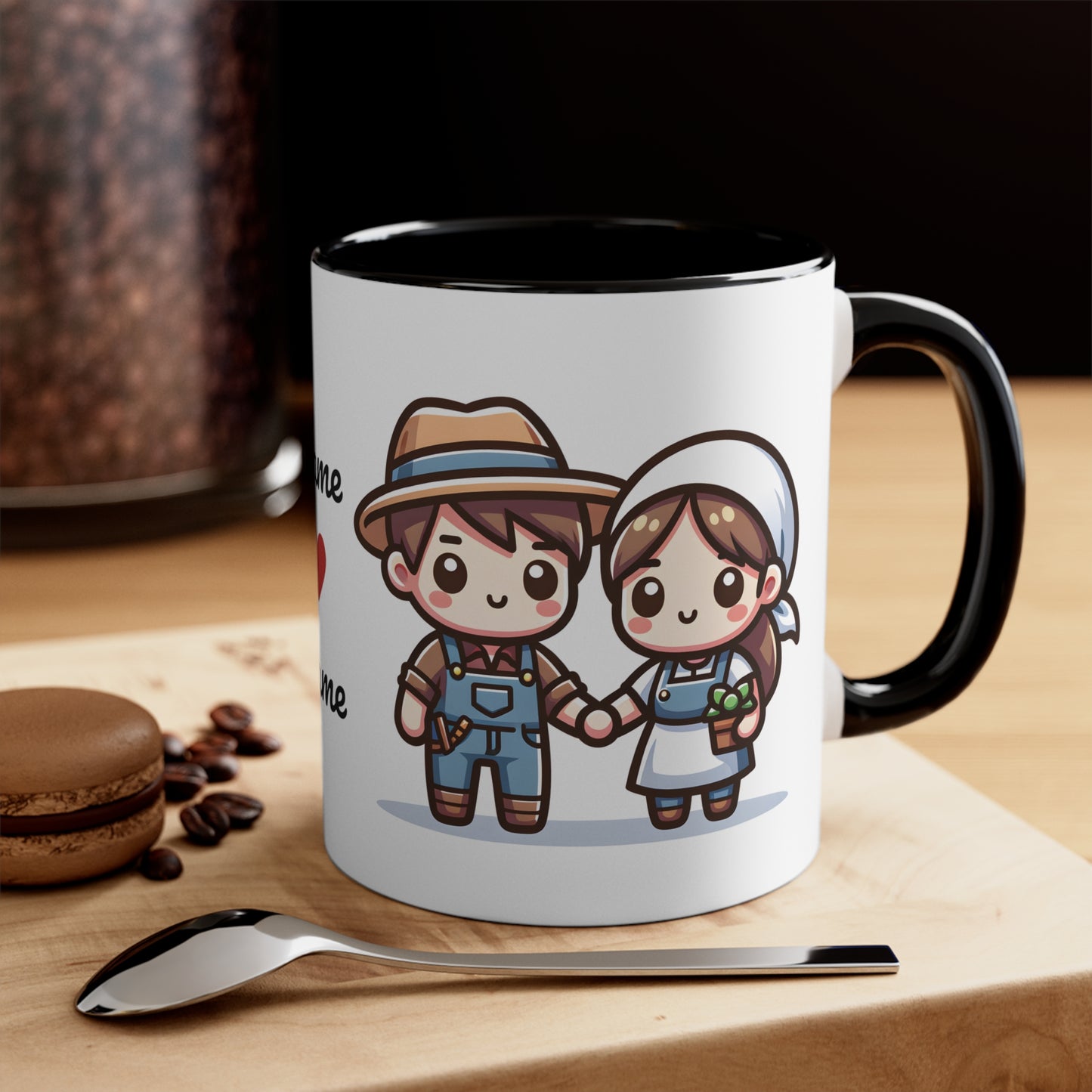 Farmer Couple Collection 5 Personalized Cute - Custom Accent Coffee Mug, 11oz