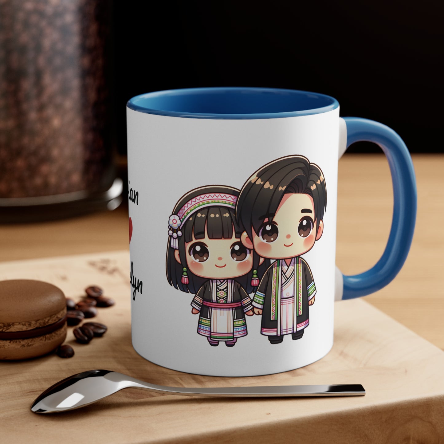 Hmong Couple Colorful Collection 6 Personalized Cute - Custom Accent Coffee Mug, 11oz