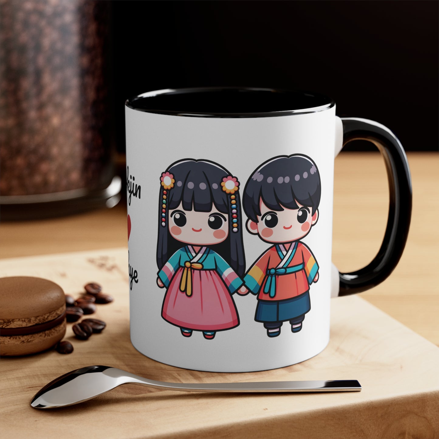 Korean Couple in Korean Clothes Collection 10 Personalized Cute - Custom Accent Coffee Mug, 11oz