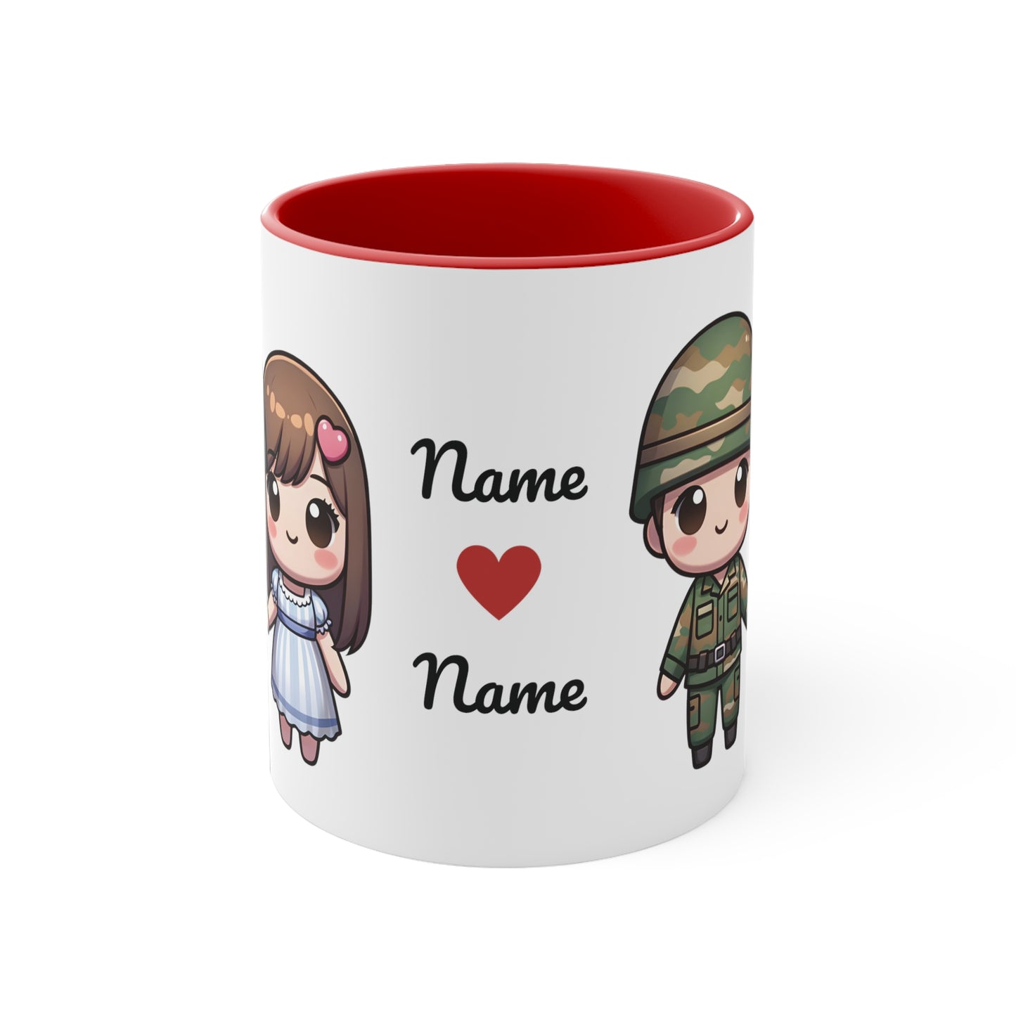 Army Couple Collection 2 Personalized Cute - Custom Accent Coffee Mug, 11oz