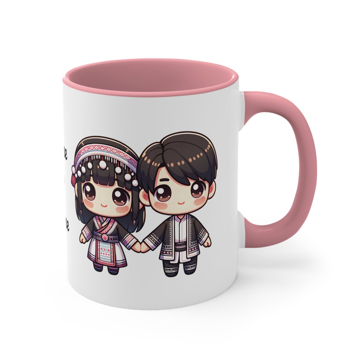 Hmong Couple Traditional Hmong Clothes Collection 2 Personalized Cute - Custom Accent Coffee Mug, 11oz