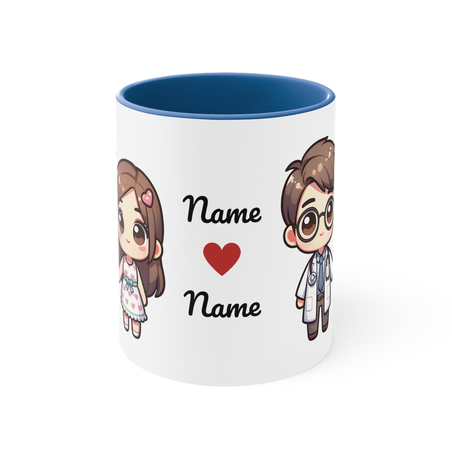 Doctor Couple Collection 2 Personalized Cute - Custom Accent Coffee Mug, 11oz