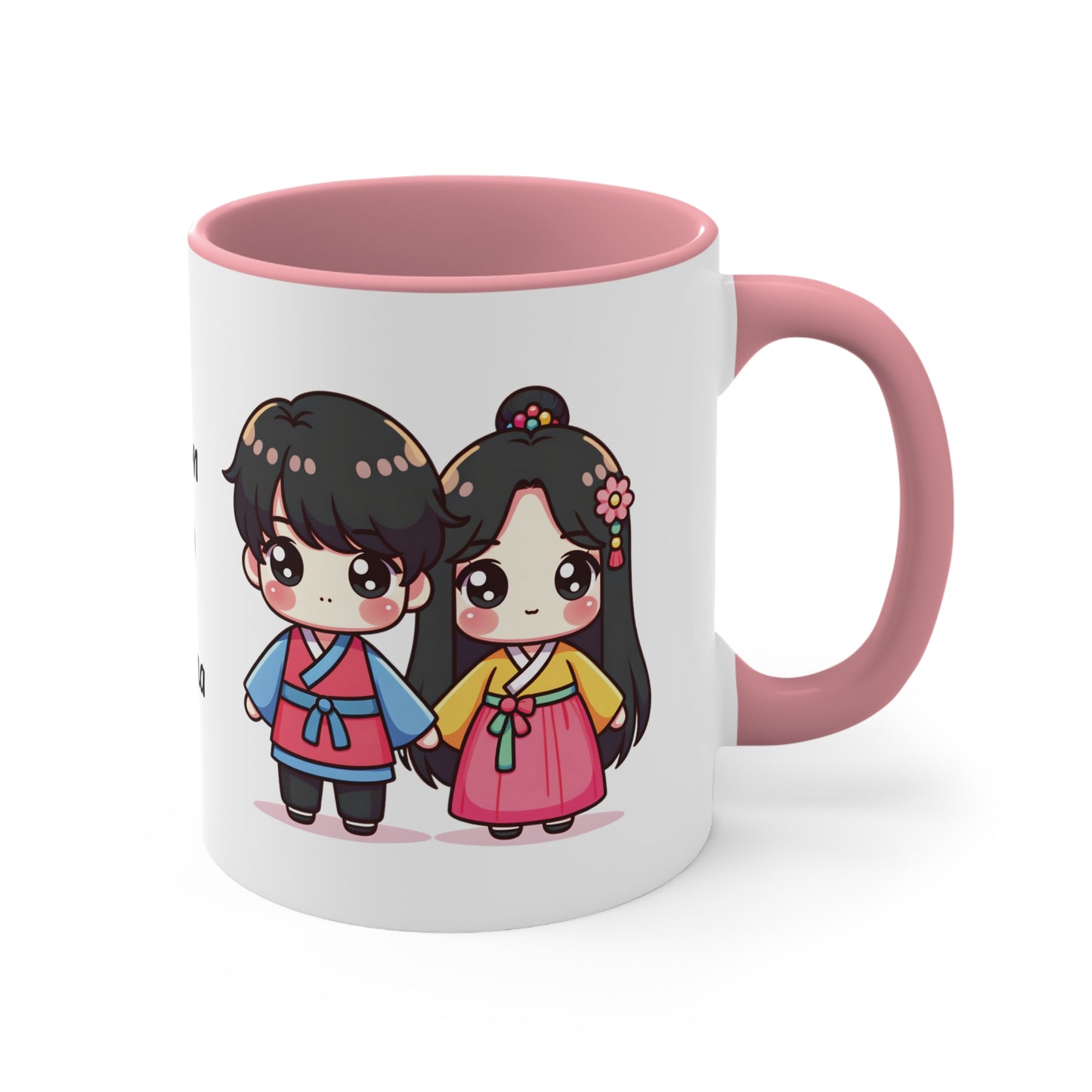 Korean Couple in Korean Clothes Collection 3 Personalized Cute - Custom Accent Coffee Mug, 11oz