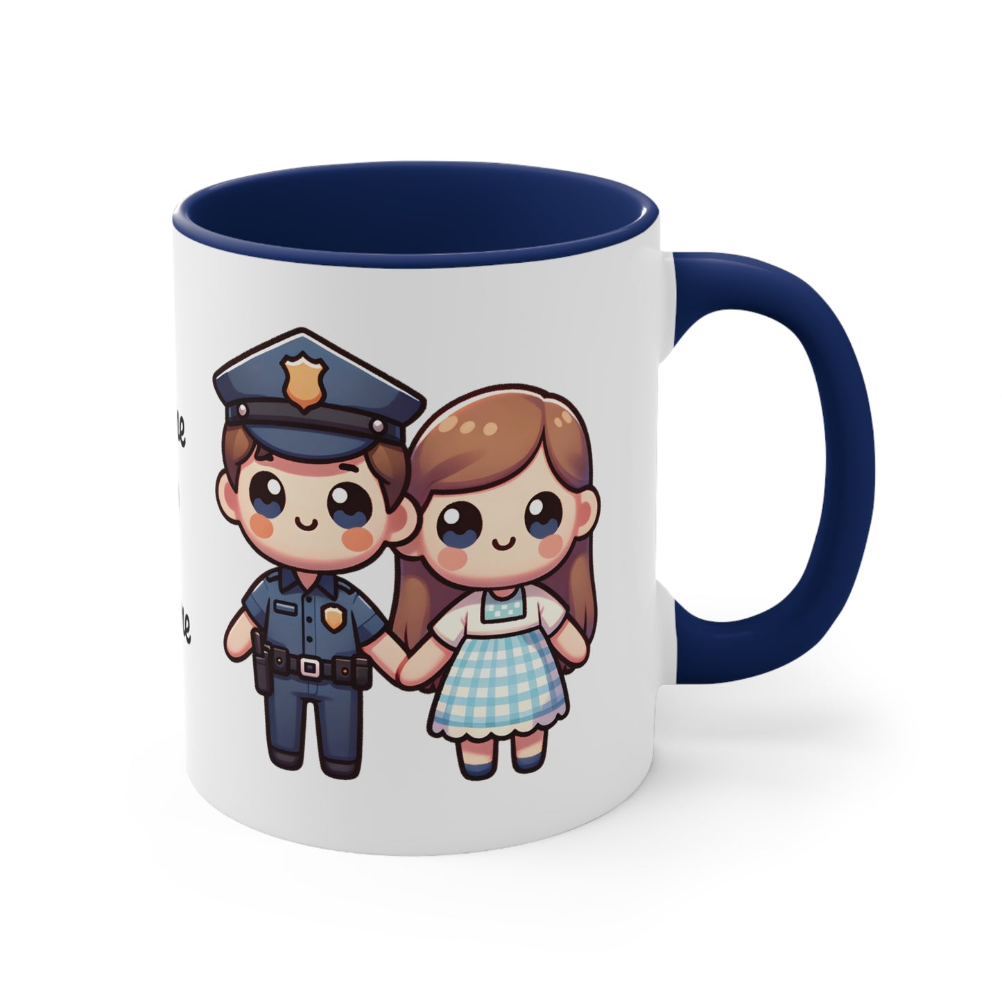 Policeman Couple Collection 1 Personalized Cute - Custom Accent Coffee Mug, 11oz