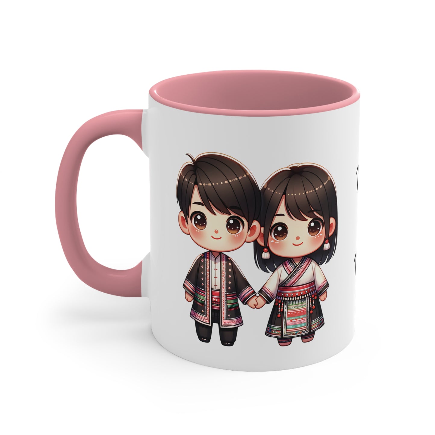 Hmong Couple Traditional Hmong Clothes Collection 7 Personalized Cute - Custom Accent Coffee Mug, 11oz