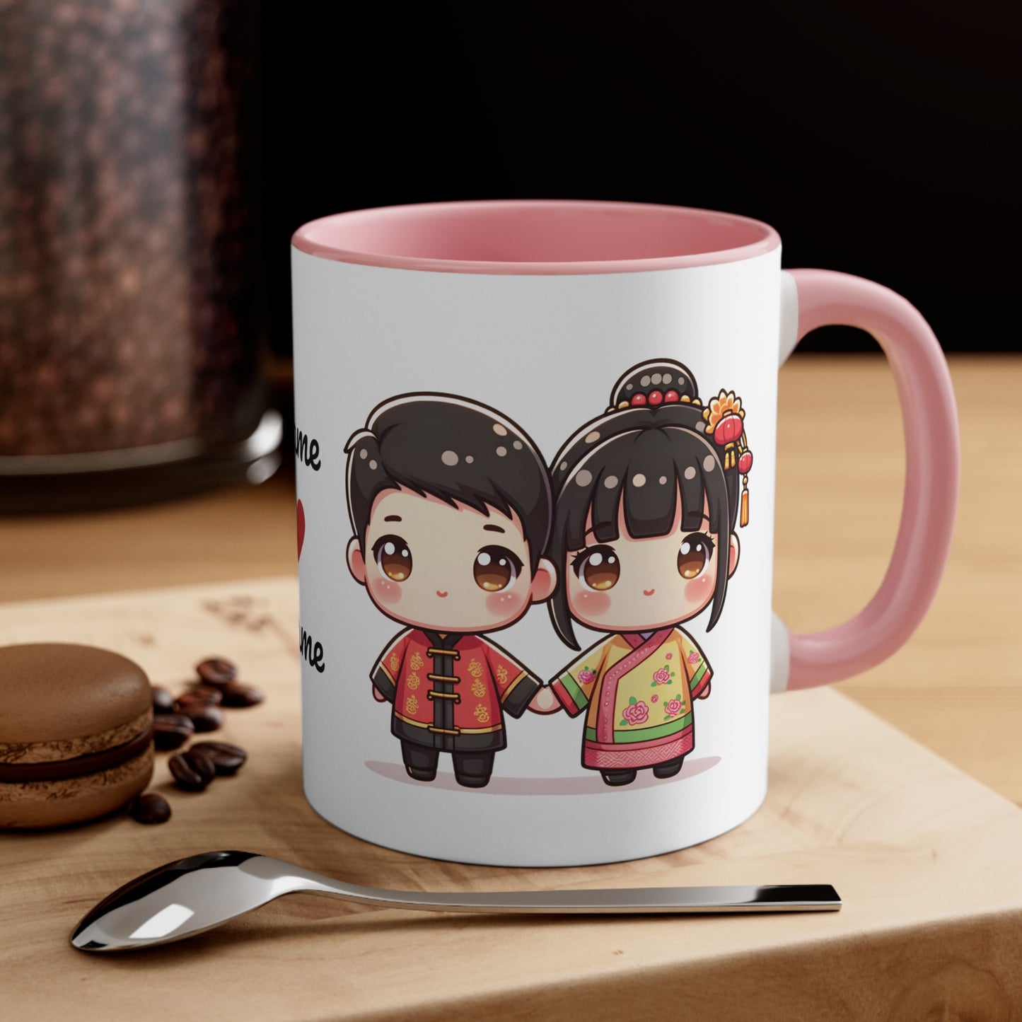 Chinese Couple in Chinese Clothes Collection 13 Personalized Cute - Custom Accent Coffee Mug, 11oz