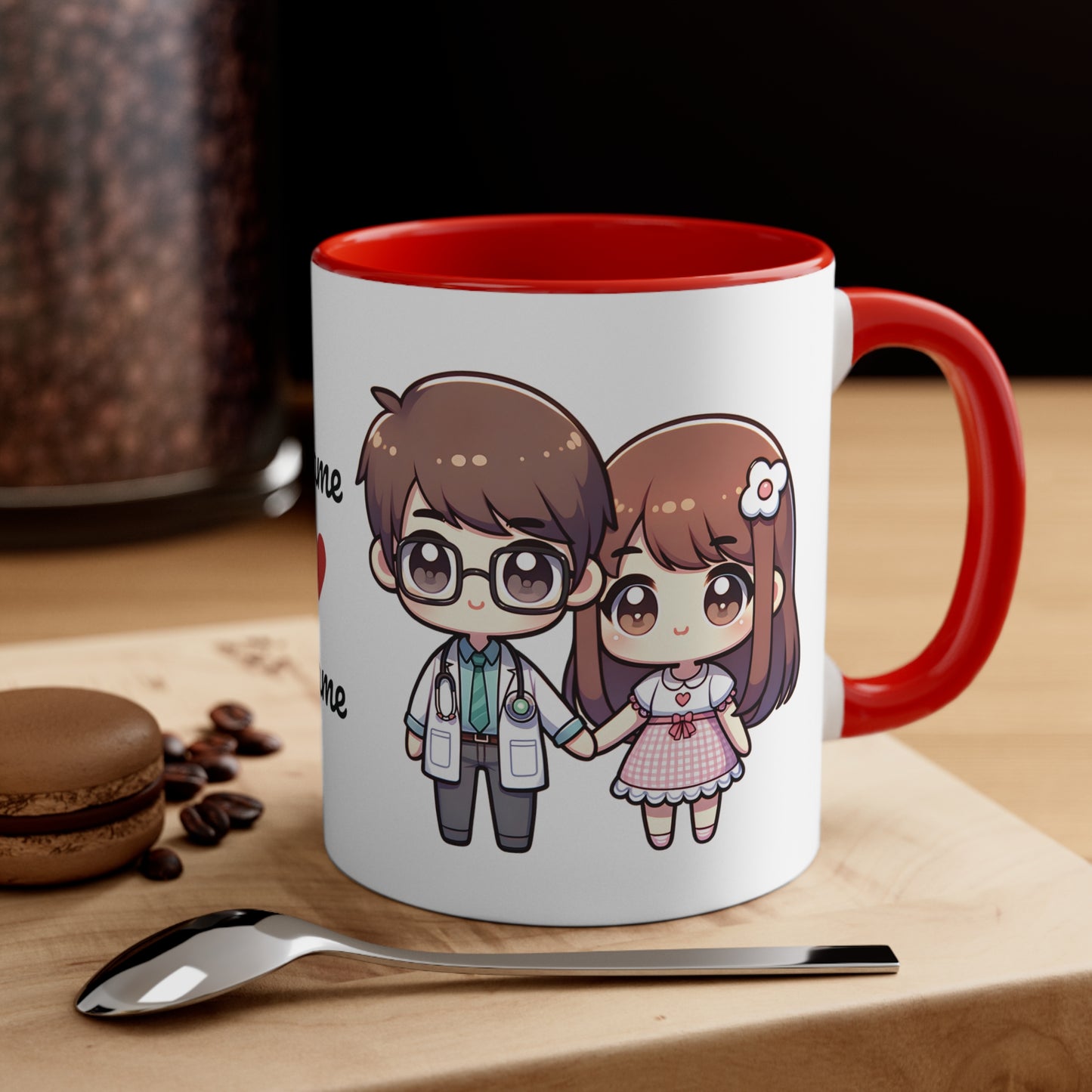 Doctor Couple Collection 3 Personalized Cute - Custom Accent Coffee Mug, 11oz