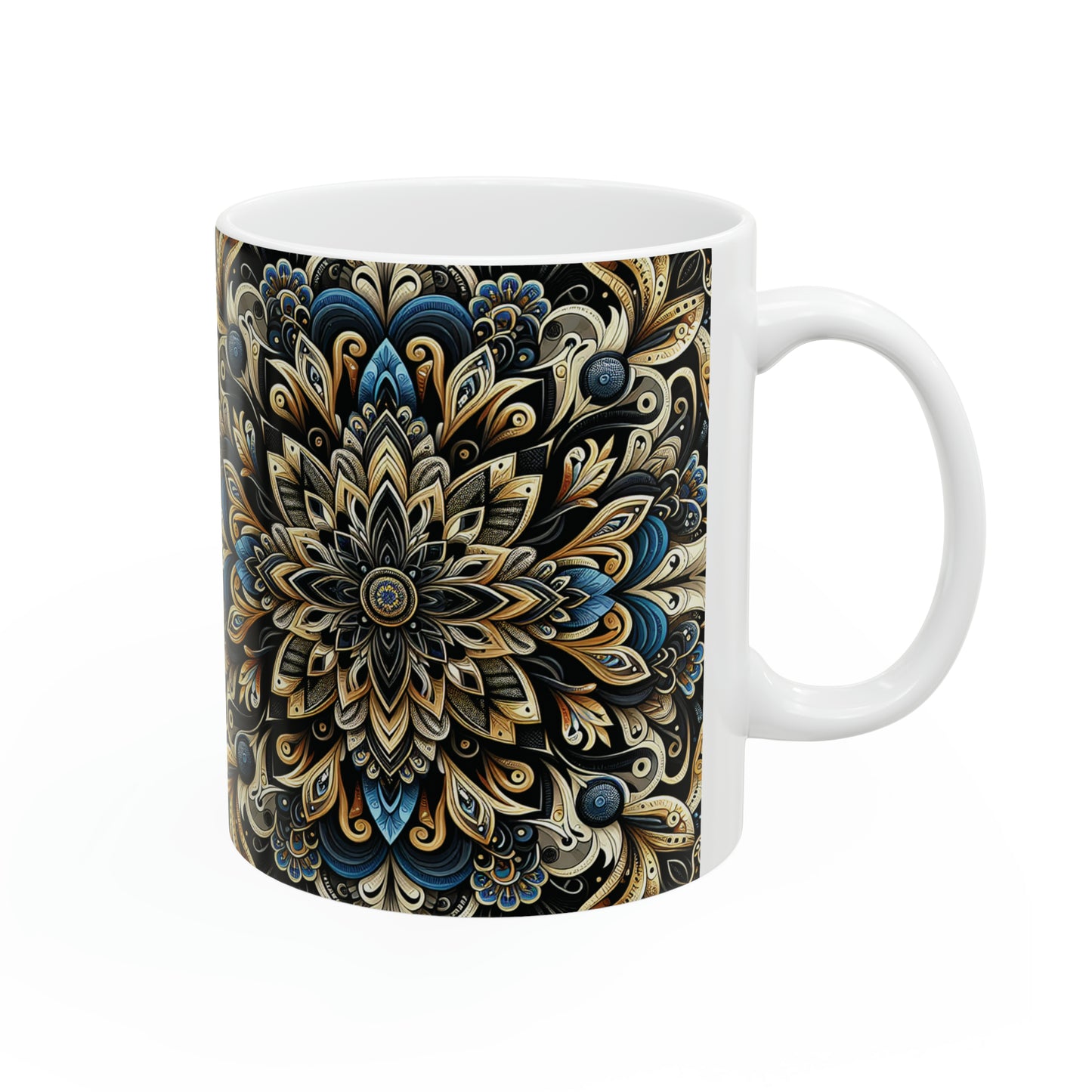 Hmong-Inspired Geometric Ceramic Coffee Mug 6