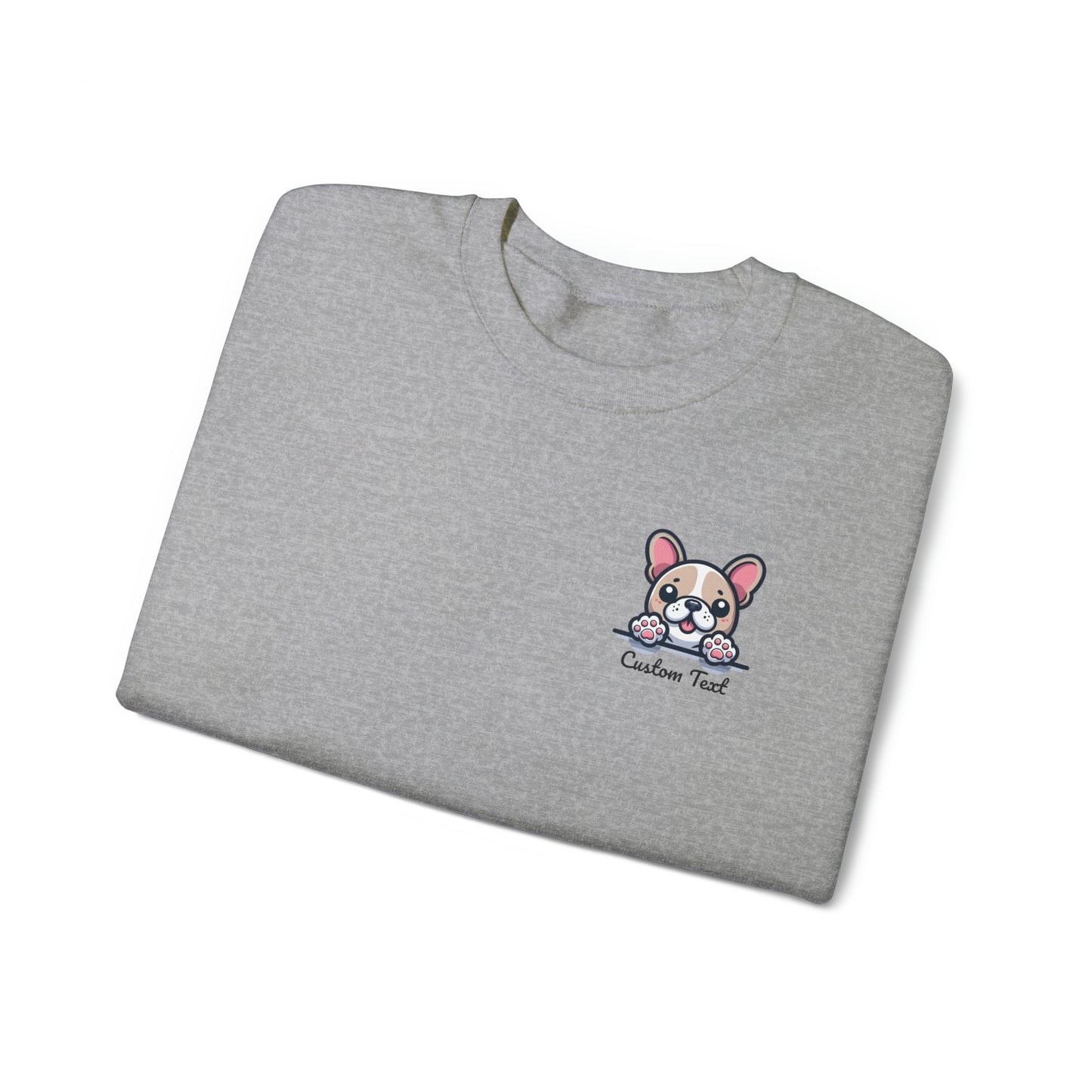 French Bulldog Cute Puppy Dog Pocket Design with Personalized Custom Text - Sweatshirt