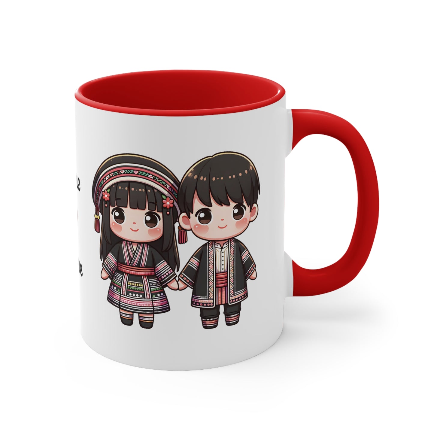 Hmong Couple Traditional Hmong Clothes Collection 3 Personalized Cute - Custom Accent Coffee Mug, 11oz