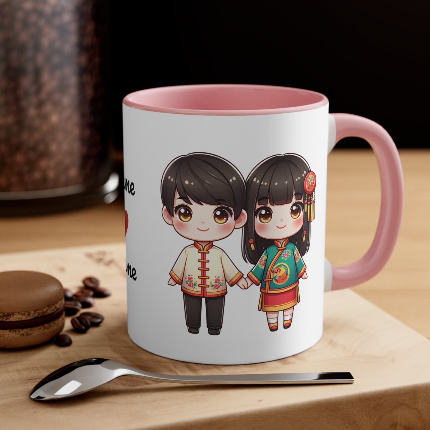 Chinese Couple in Chinese Clothes Collection 14 Personalized Cute - Custom Accent Coffee Mug, 11oz