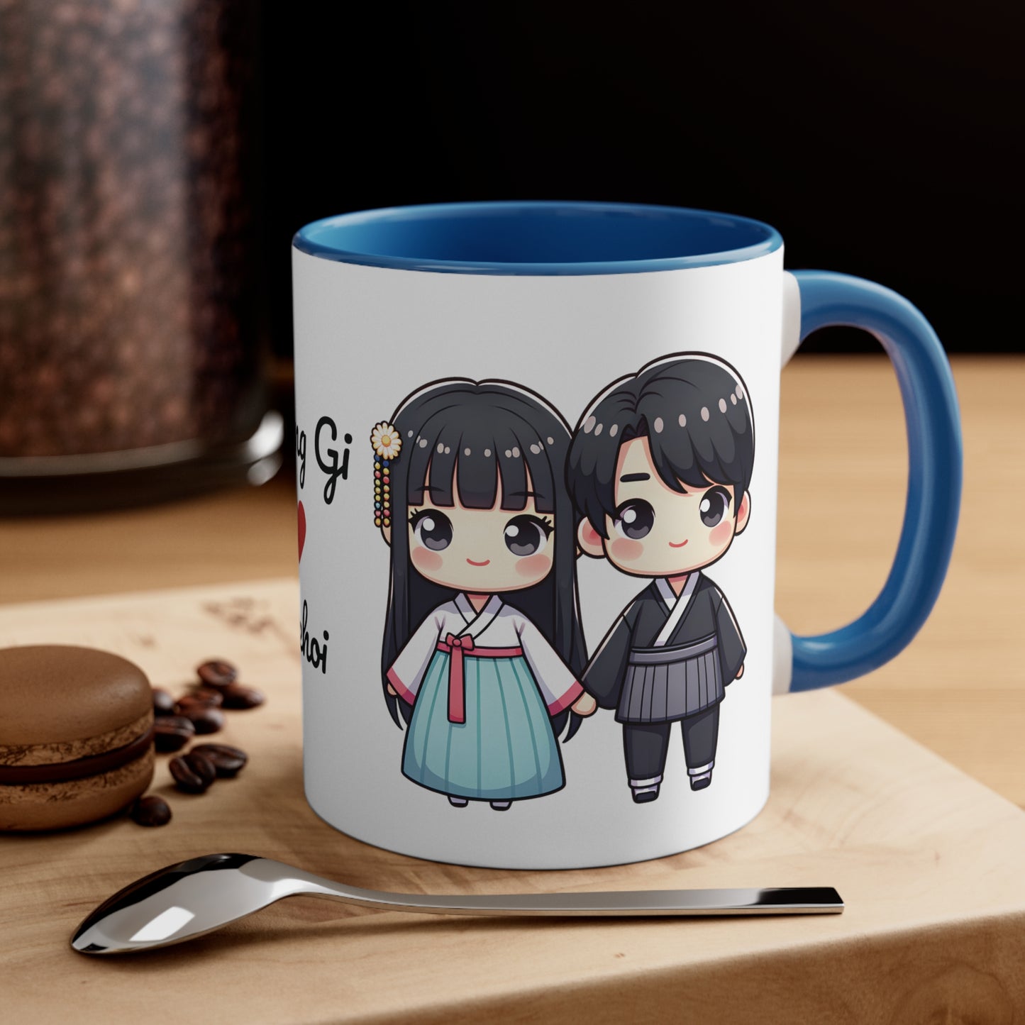 Korean Couple in Korean Clothes Collection 1 Personalized Cute - Custom Accent Coffee Mug, 11oz