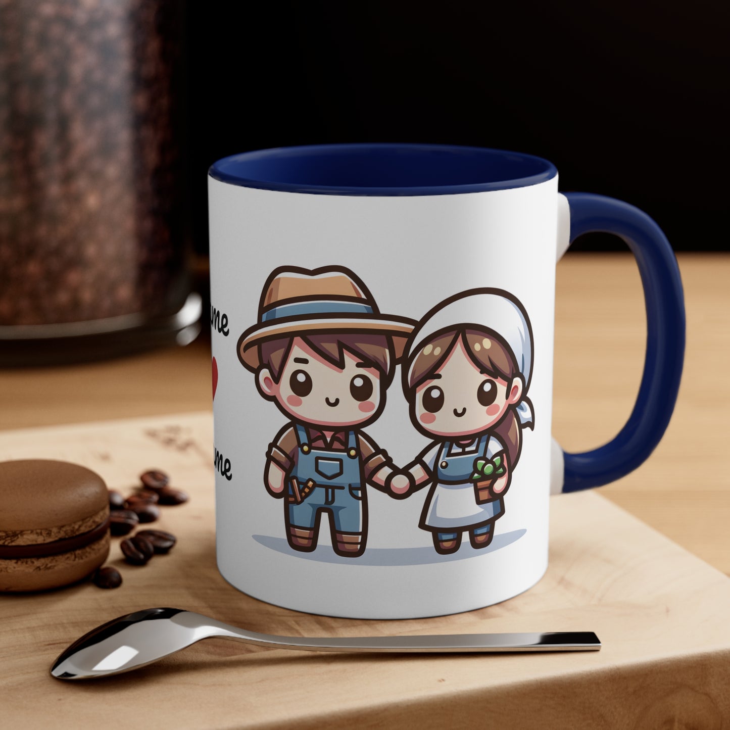 Farmer Couple Collection 5 Personalized Cute - Custom Accent Coffee Mug, 11oz