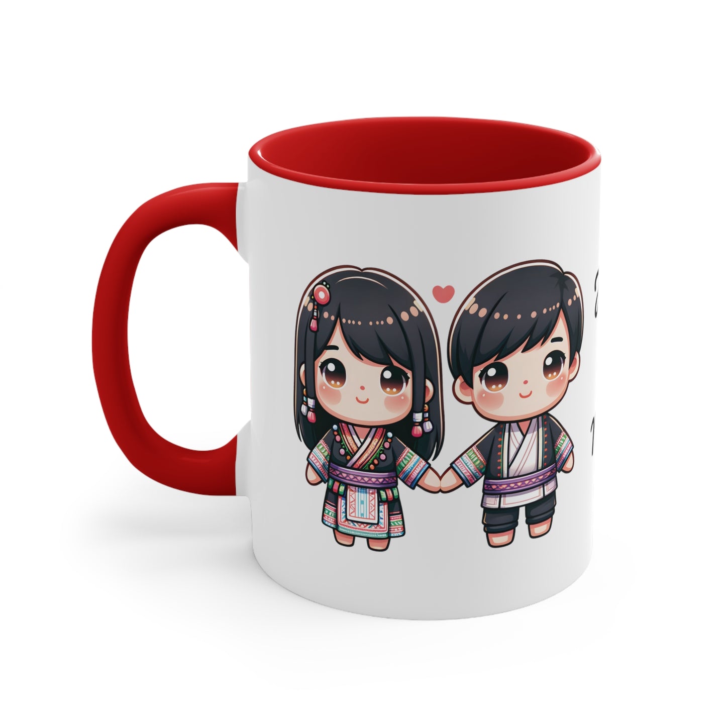 Hmong Couple Colorful Collection 6 Personalized Cute - Custom Accent Coffee Mug, 11oz