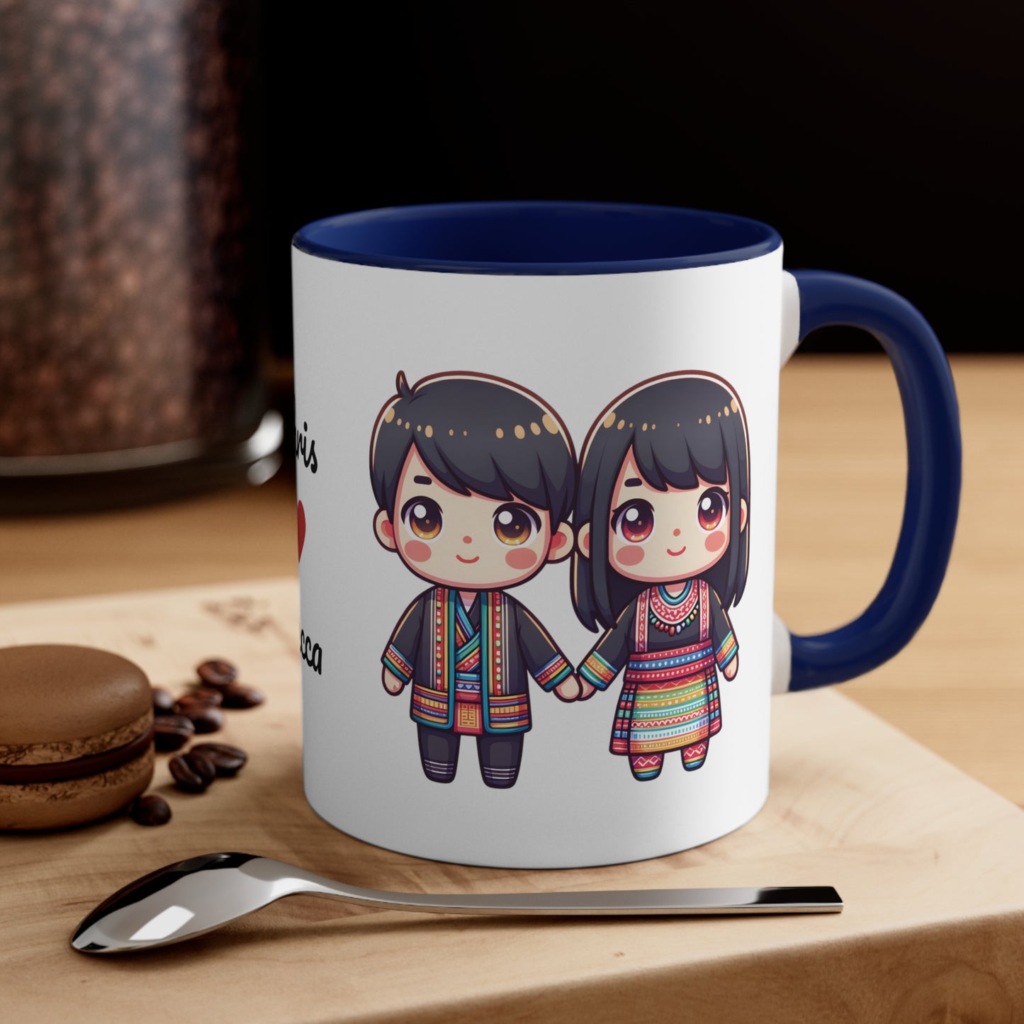 Hmong Couple Colorful Collection 2 Personalized Cute - Custom Accent Coffee Mug, 11oz