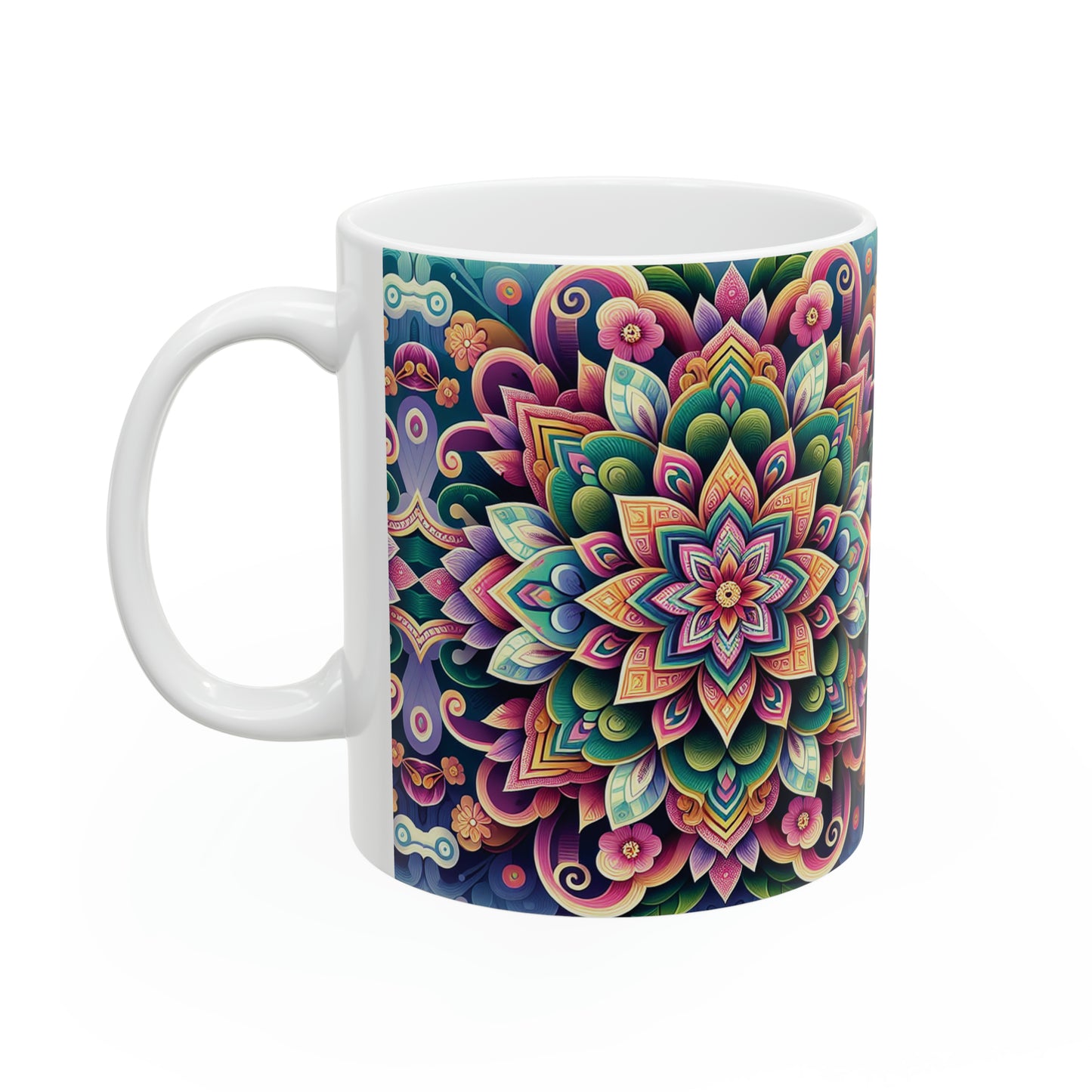 Hmong-Inspired Geometric Ceramic Coffee Mug 13