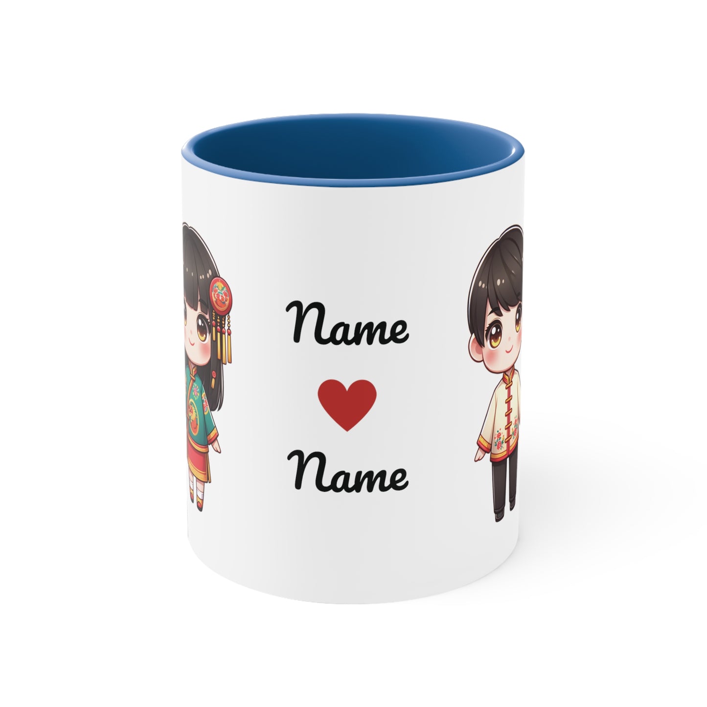 Chinese Couple in Chinese Clothes Collection 14 Personalized Cute - Custom Accent Coffee Mug, 11oz