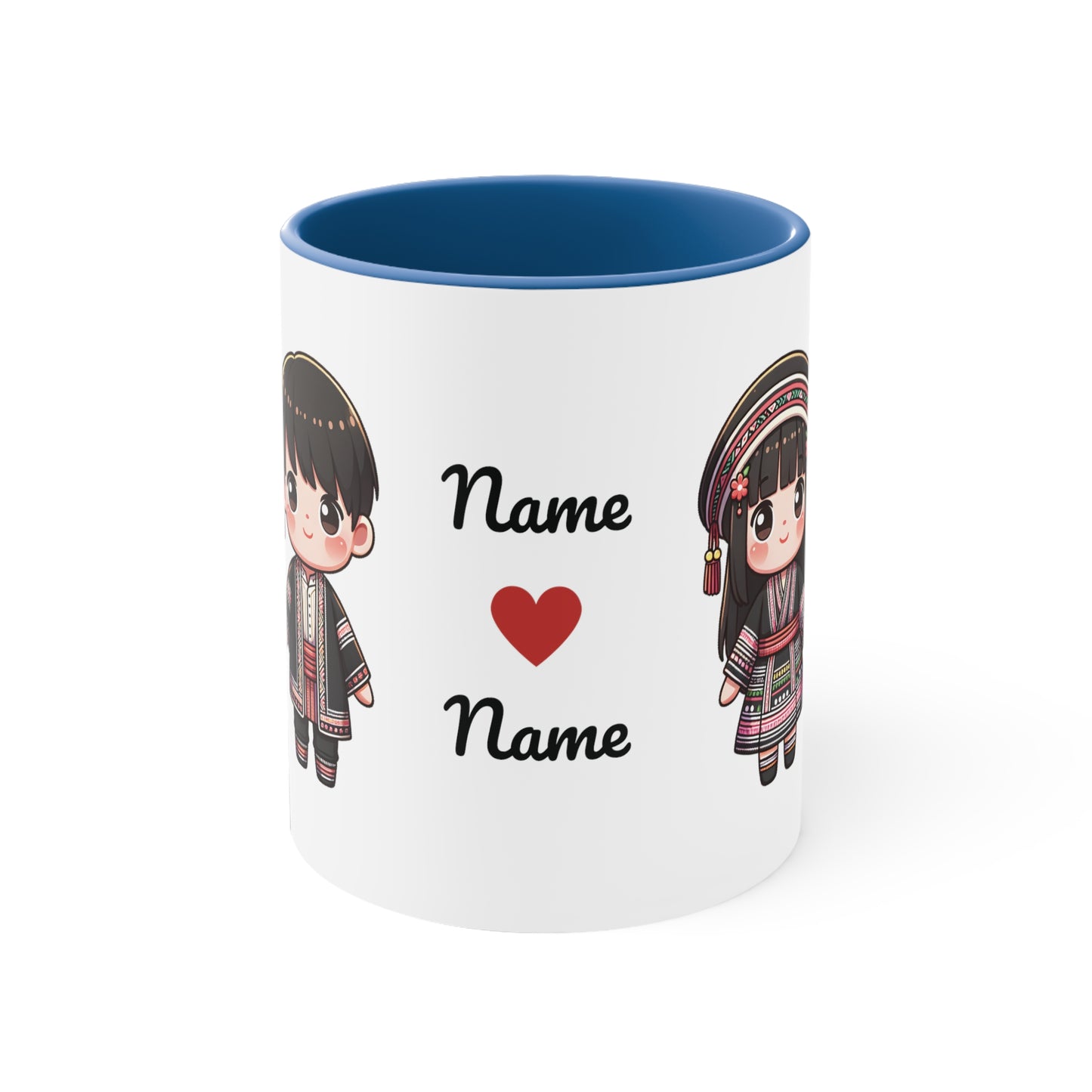 Hmong Couple Traditional Hmong Clothes Collection 3 Personalized Cute - Custom Accent Coffee Mug, 11oz