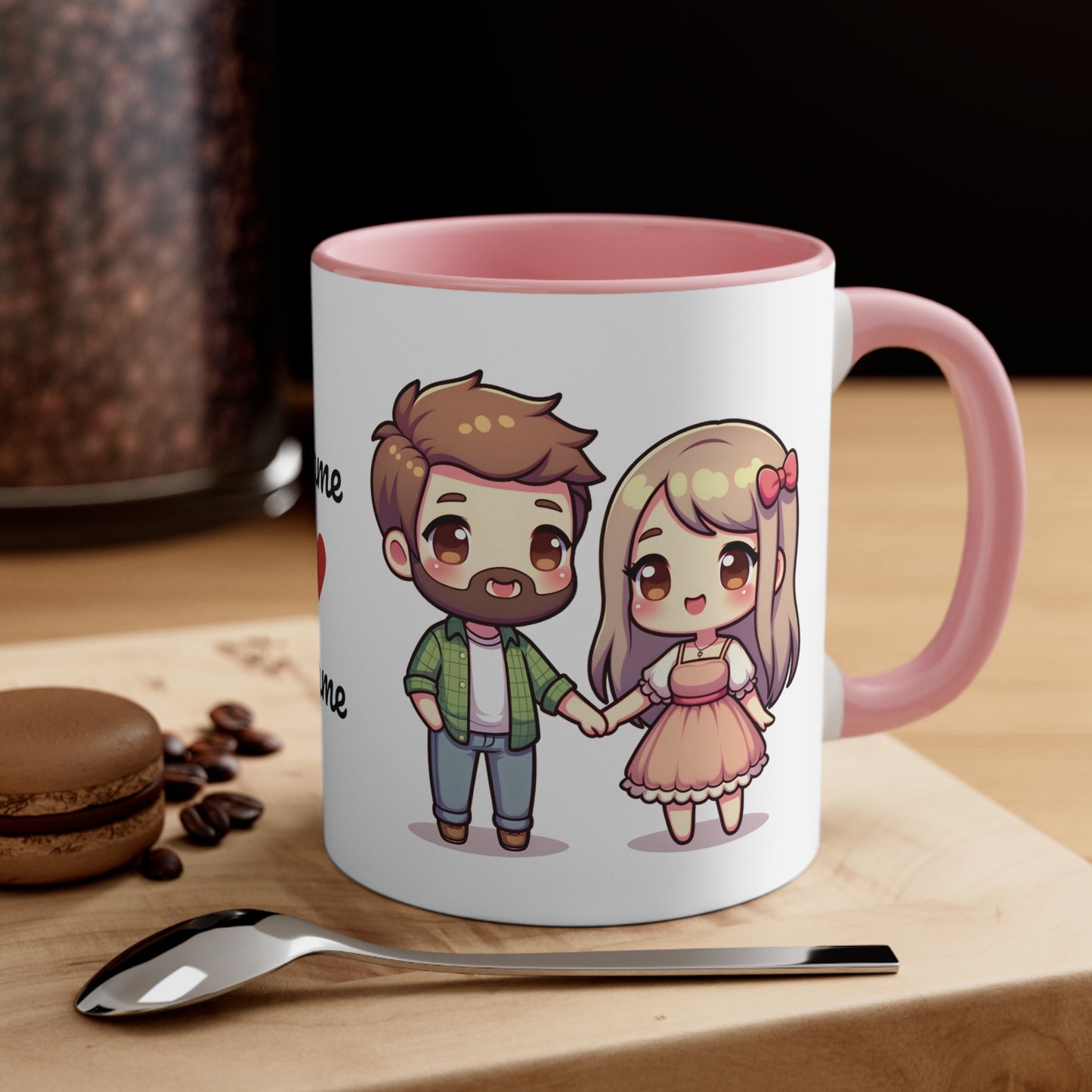 Beardman Couple Collection 2 Personalized Cute - Custom Accent Coffee Mug, 11oz