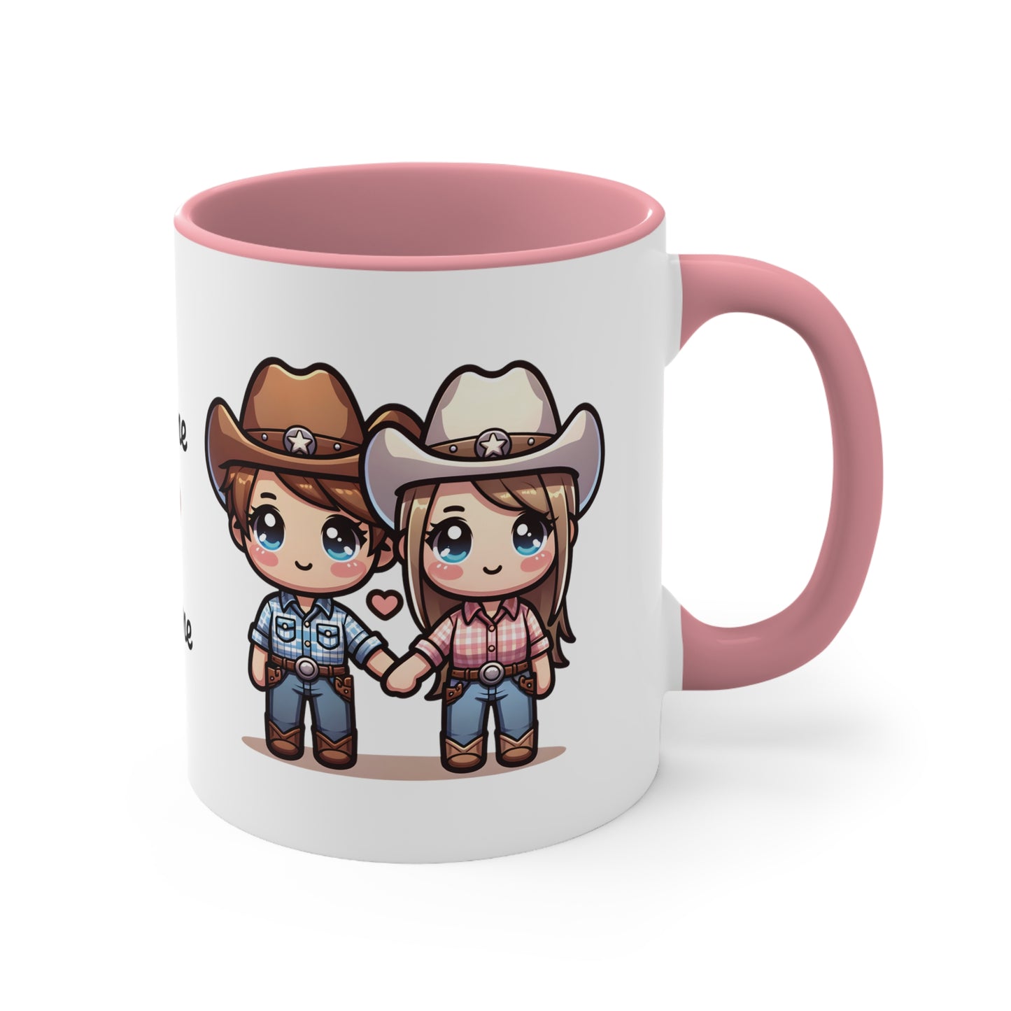 Cowboy Couple Collection 4 Personalized Cute - Custom Accent Coffee Mug, 11oz