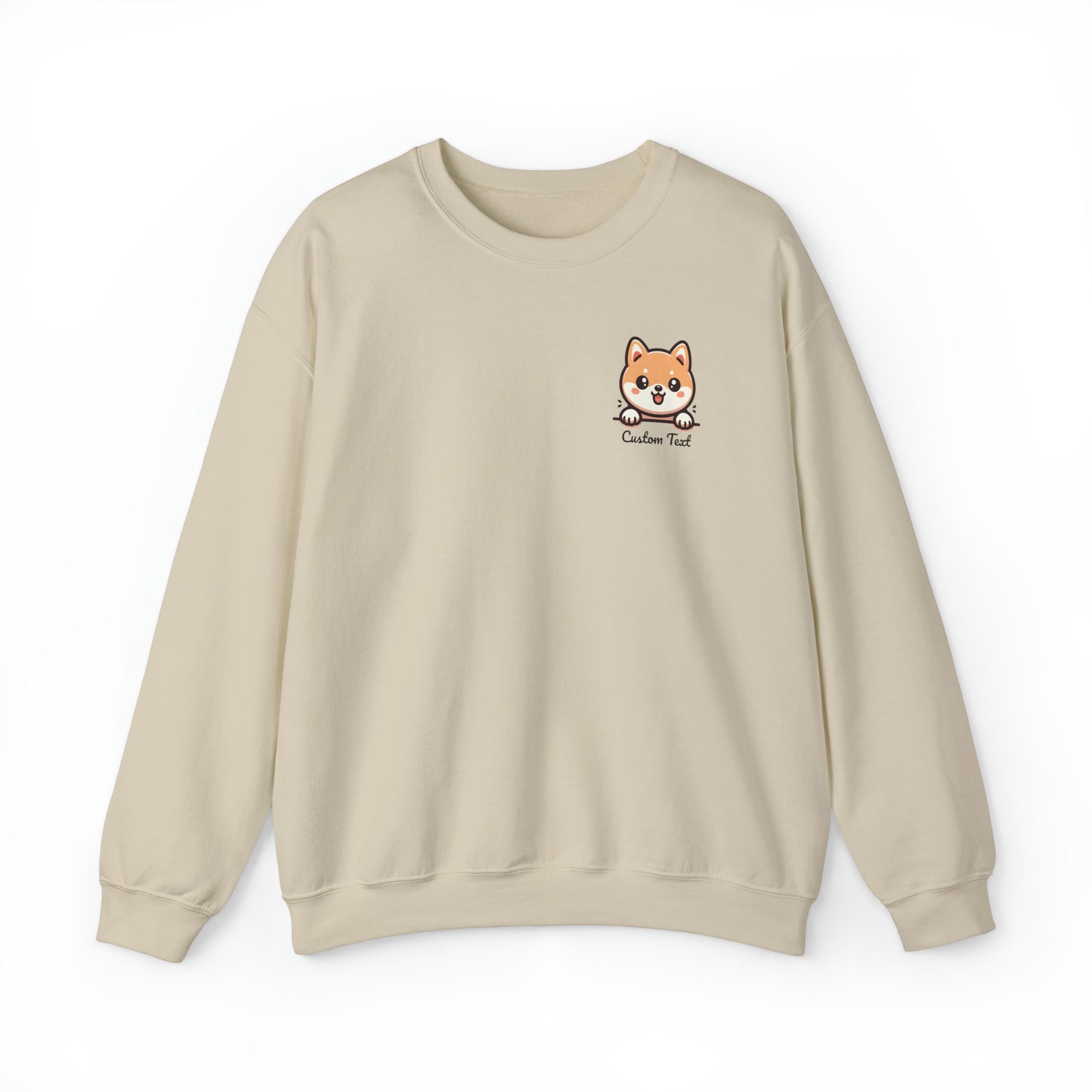 Shiba Inu Puppy Dog Pocket Design with Personalized Custom Text - Sweatshirt