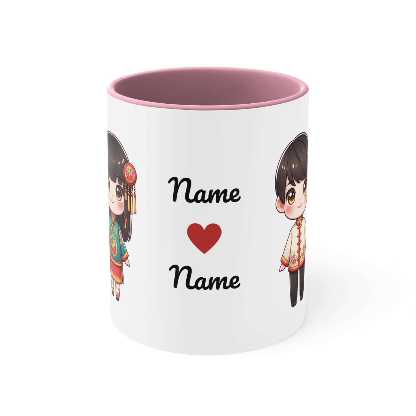 Chinese Couple in Chinese Clothes Collection 14 Personalized Cute - Custom Accent Coffee Mug, 11oz