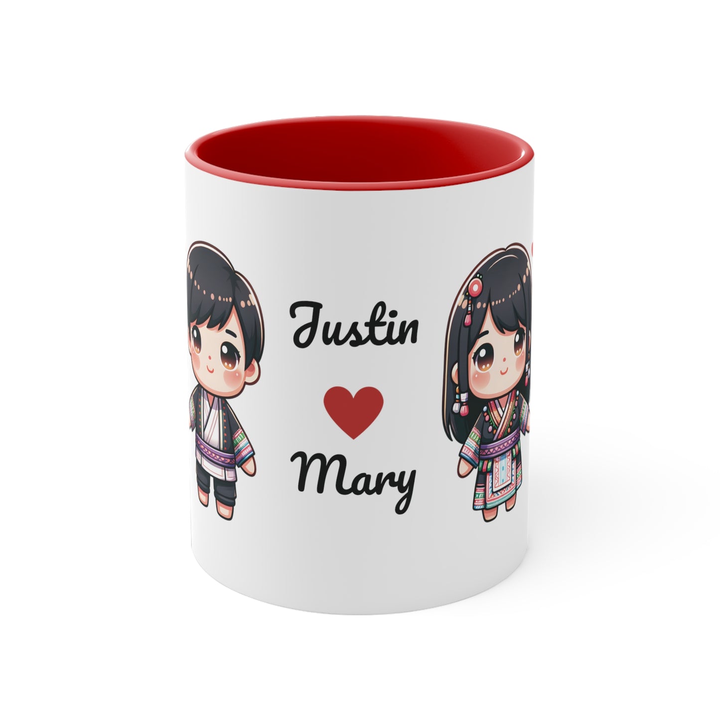 Hmong Couple Colorful Collection 6 Personalized Cute - Custom Accent Coffee Mug, 11oz