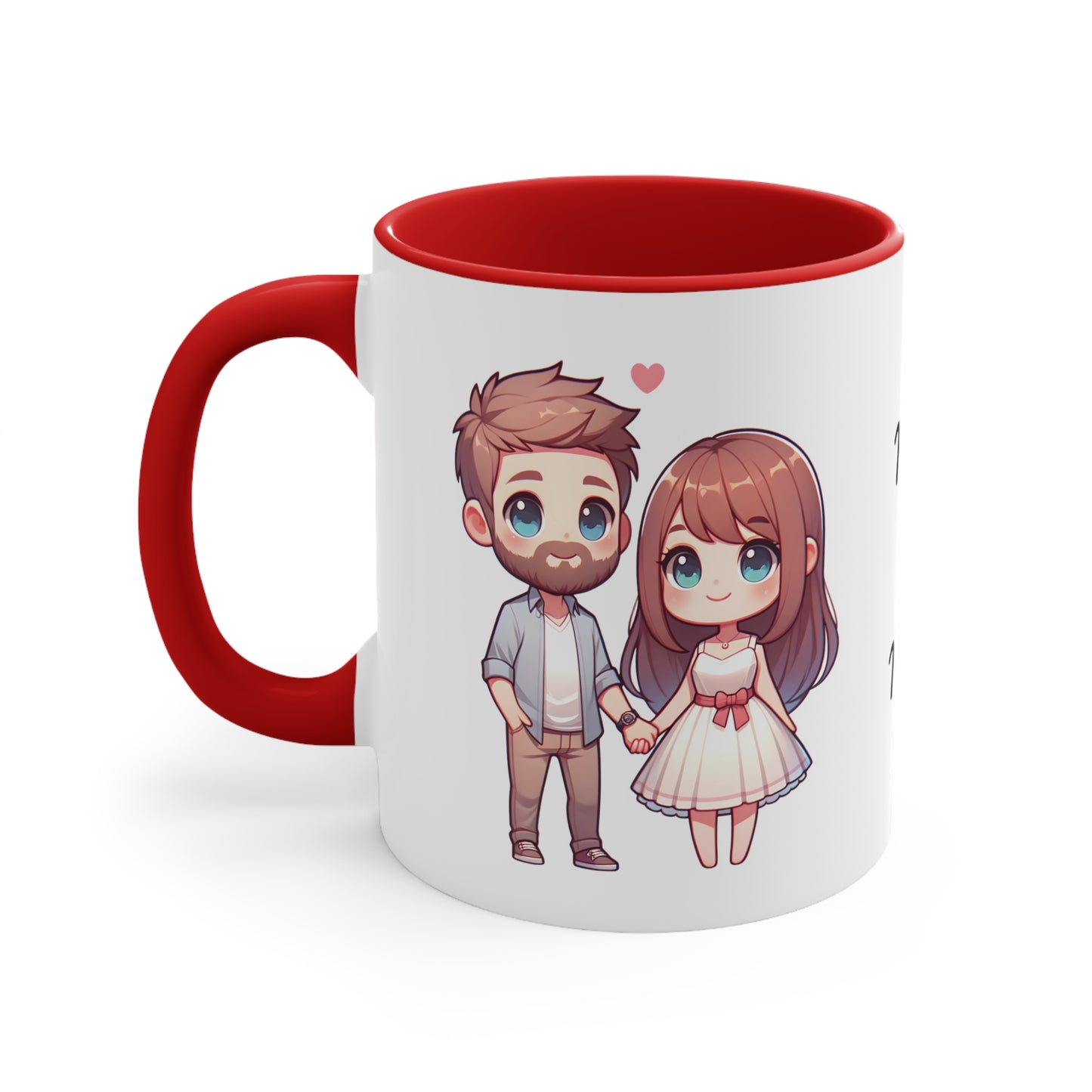 Beardman Couple Collection 3 Personalized Cute - Custom Accent Coffee Mug, 11oz