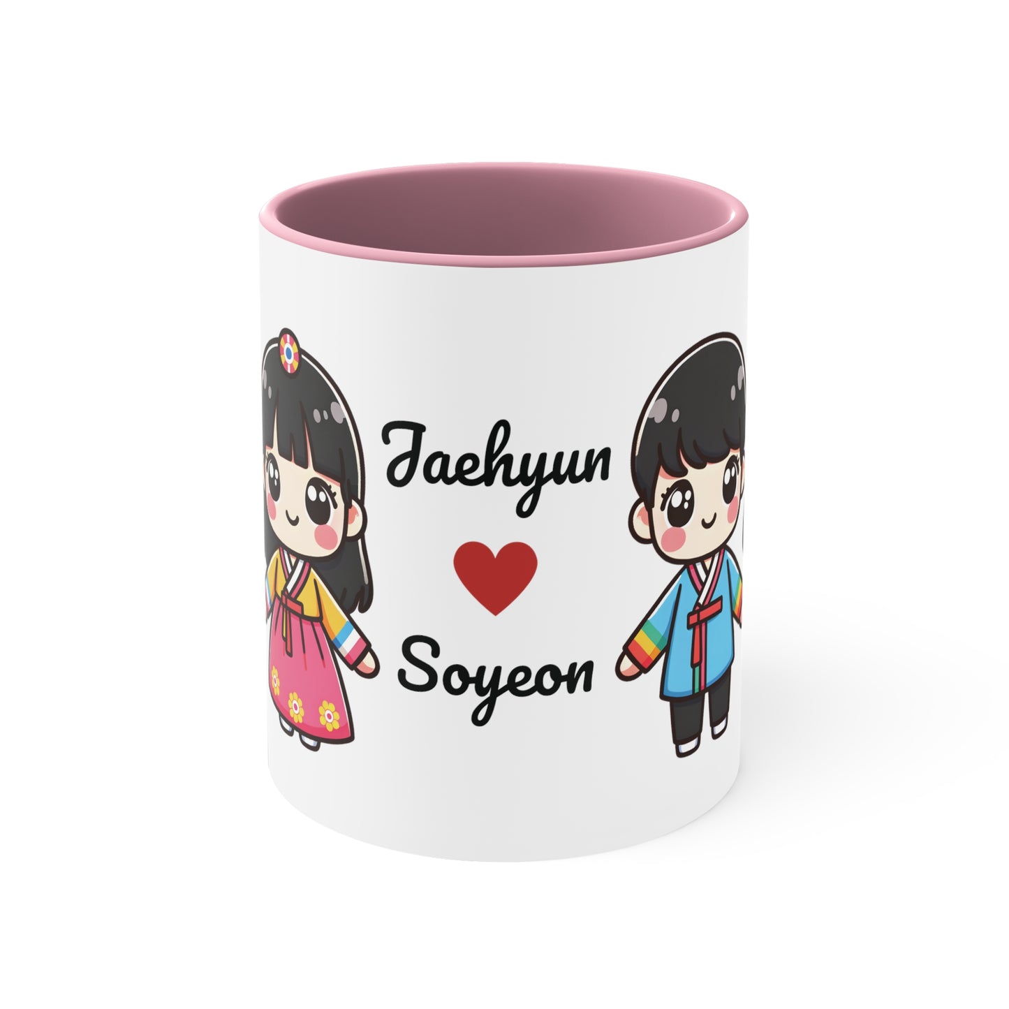 Korean Couple in Korean Clothes Collection 4 Personalized Cute - Custom Accent Coffee Mug, 11oz