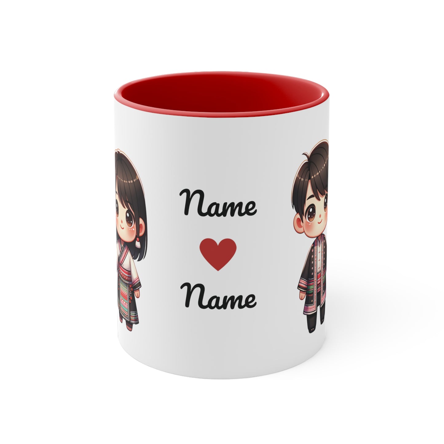 Hmong Couple Traditional Hmong Clothes Collection 7 Personalized Cute - Custom Accent Coffee Mug, 11oz