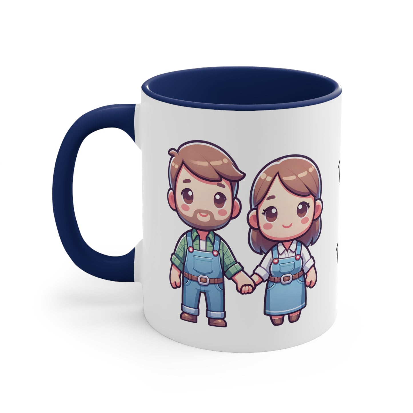 Farmer Couple Collection 1 Personalized Cute - Custom Accent Coffee Mug, 11oz