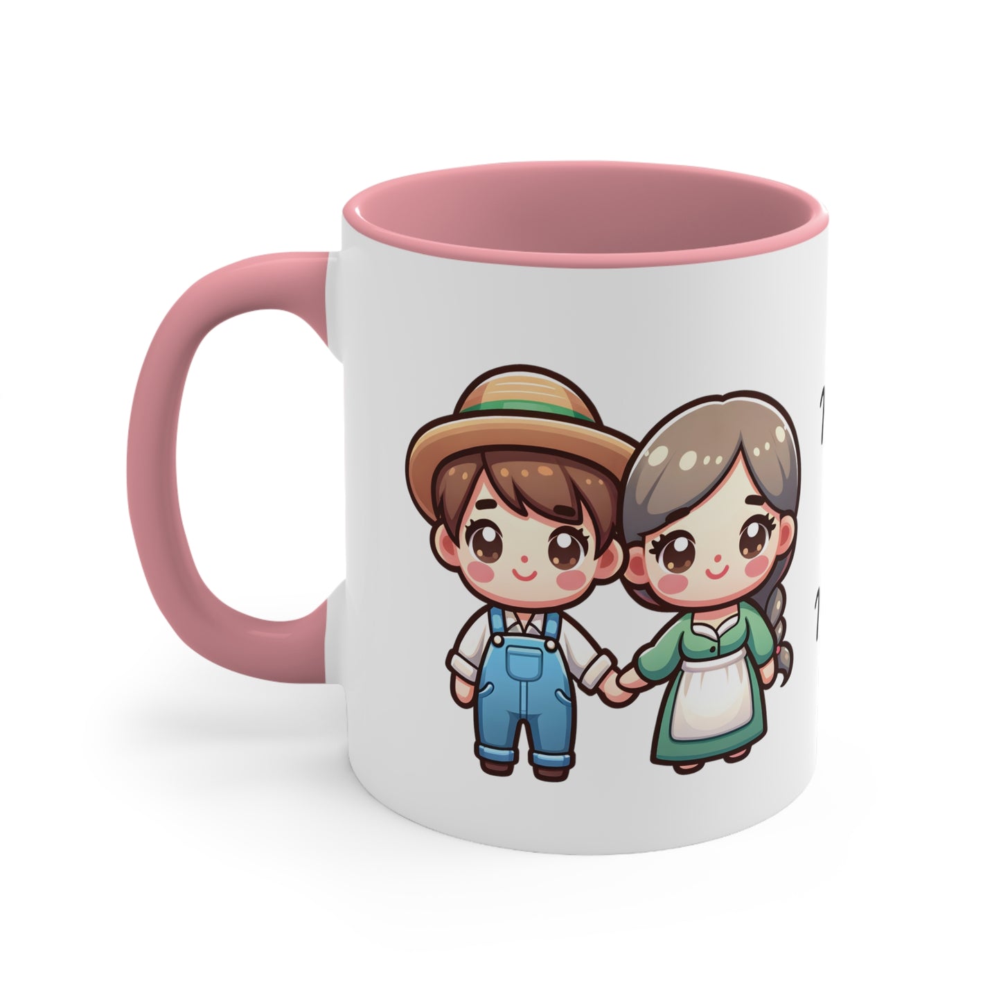 Farmer Couple Collection 6 Personalized Cute - Custom Accent Coffee Mug, 11oz