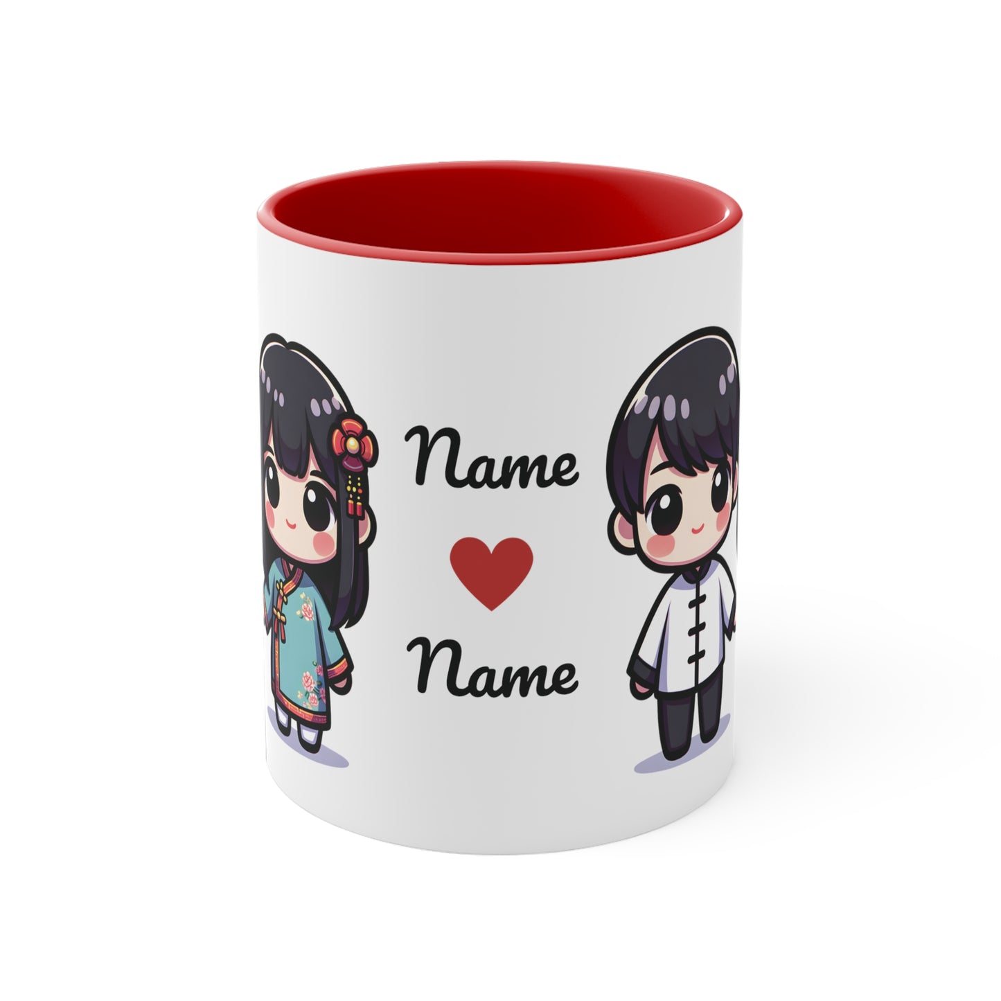 Chinese Couple in Chinese Clothes Collection 8 Personalized Cute - Custom Accent Coffee Mug, 11oz