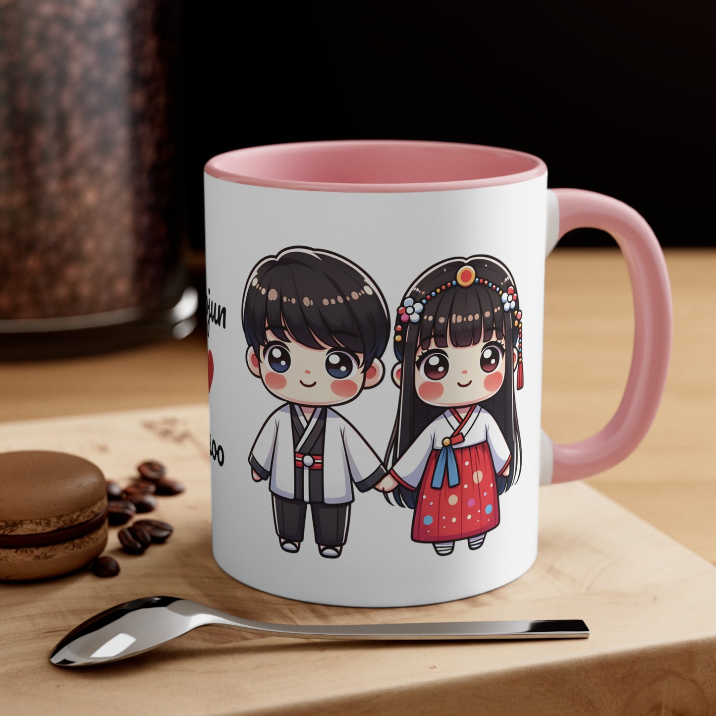 Korean Couple in Korean Clothes Collection 6 Personalized Cute - Custom Accent Coffee Mug, 11oz