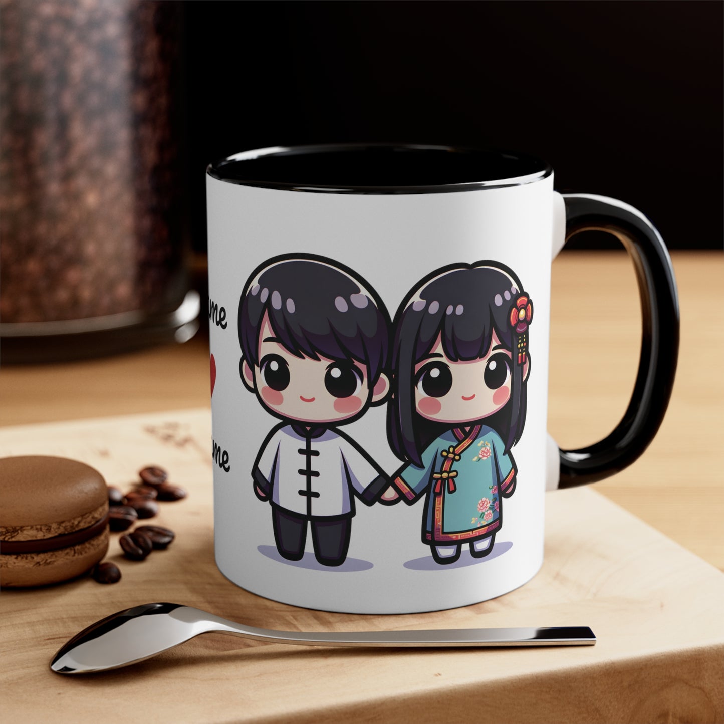 Chinese Couple in Chinese Clothes Collection 8 Personalized Cute - Custom Accent Coffee Mug, 11oz