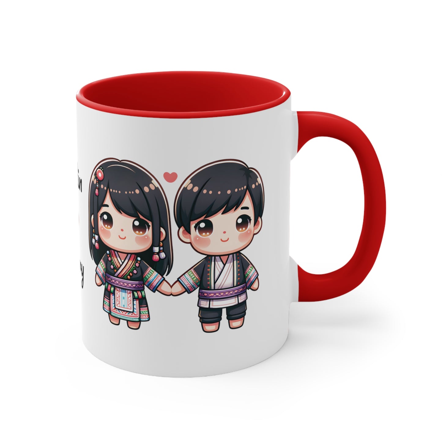 Hmong Couple Colorful Collection 6 Personalized Cute - Custom Accent Coffee Mug, 11oz