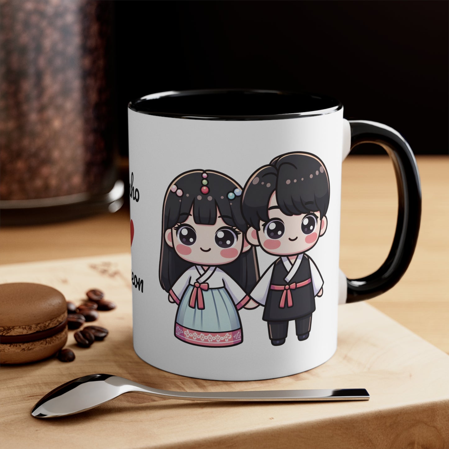 Korean Couple in Korean Clothes Collection 7 Personalized Cute - Custom Accent Coffee Mug, 11oz