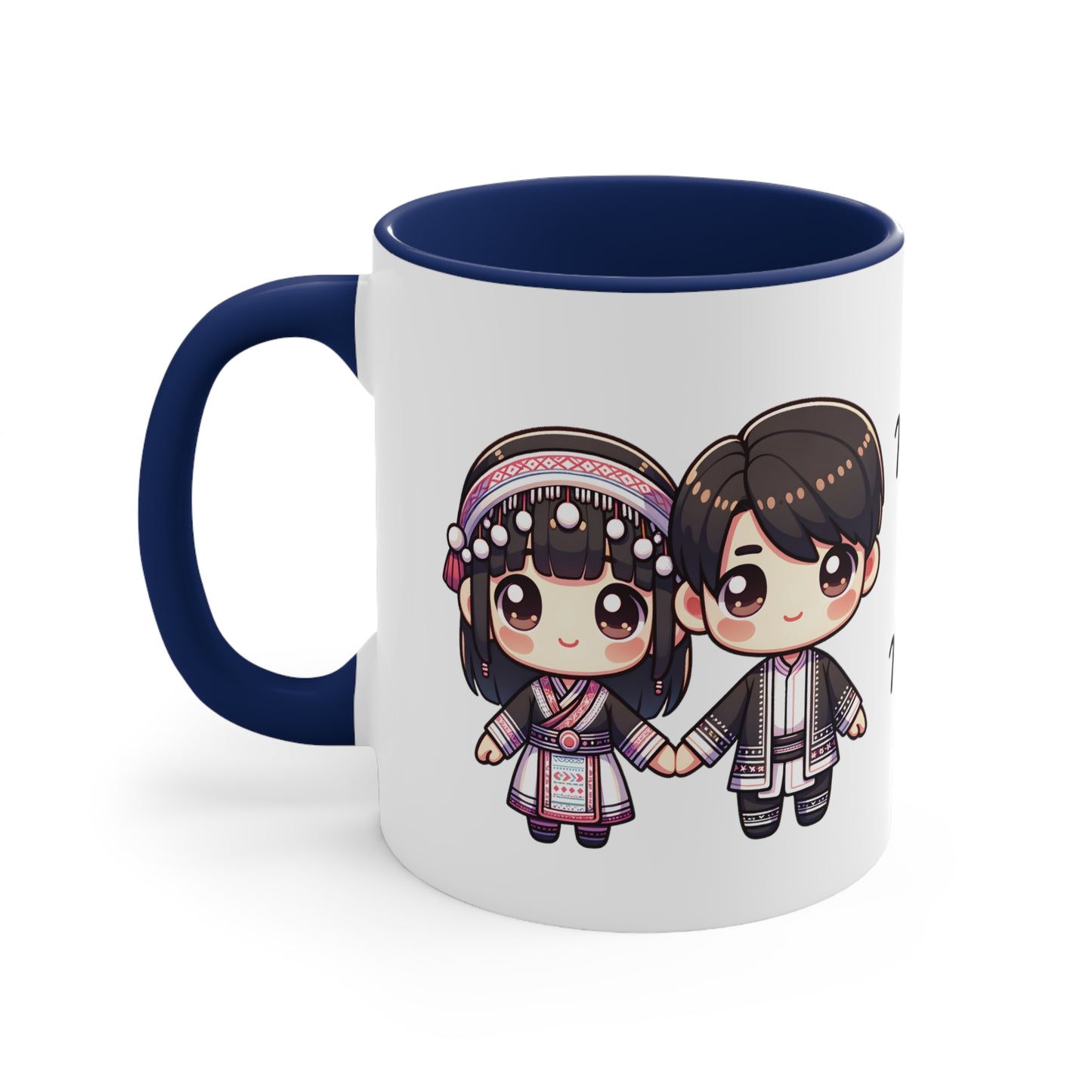 Hmong Couple Traditional Hmong Clothes Collection 2 Personalized Cute - Custom Accent Coffee Mug, 11oz