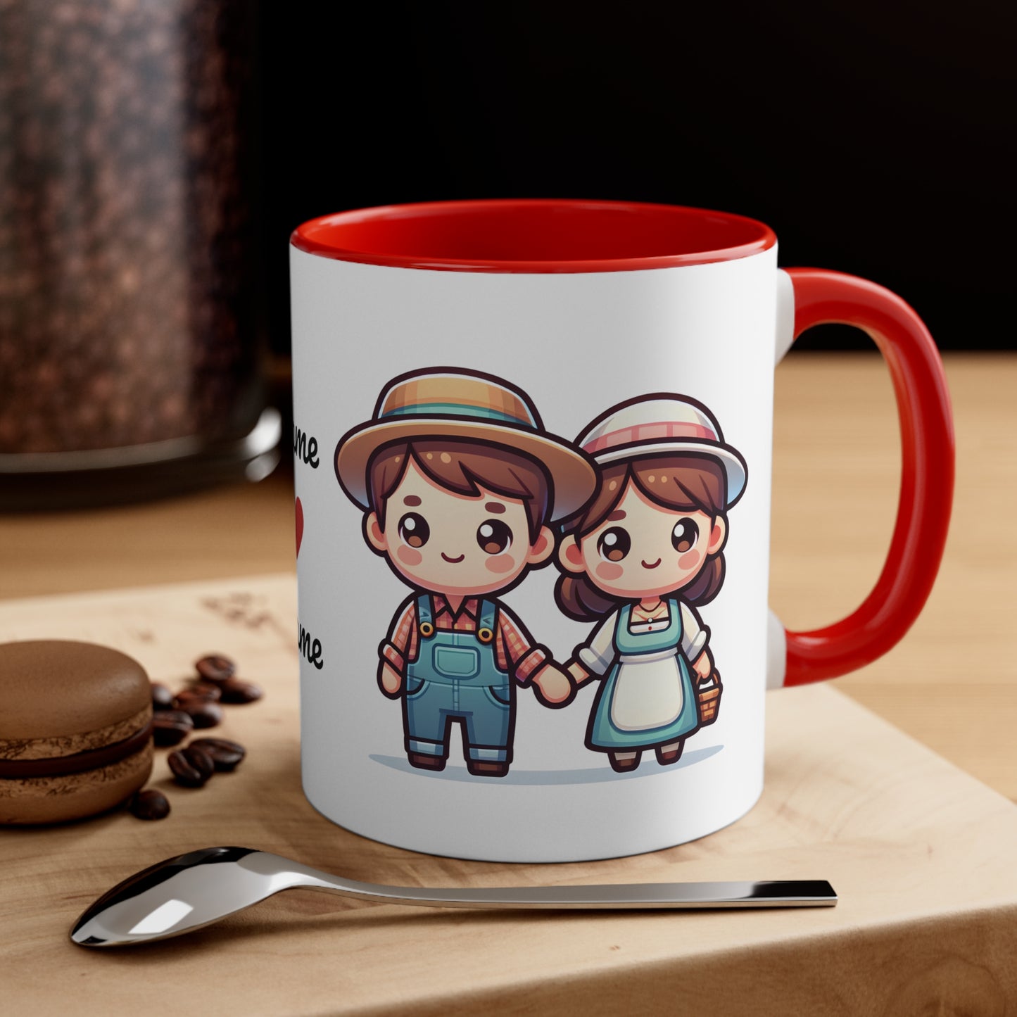 Farmer Couple Collection 4 Personalized Cute - Custom Accent Coffee Mug, 11oz