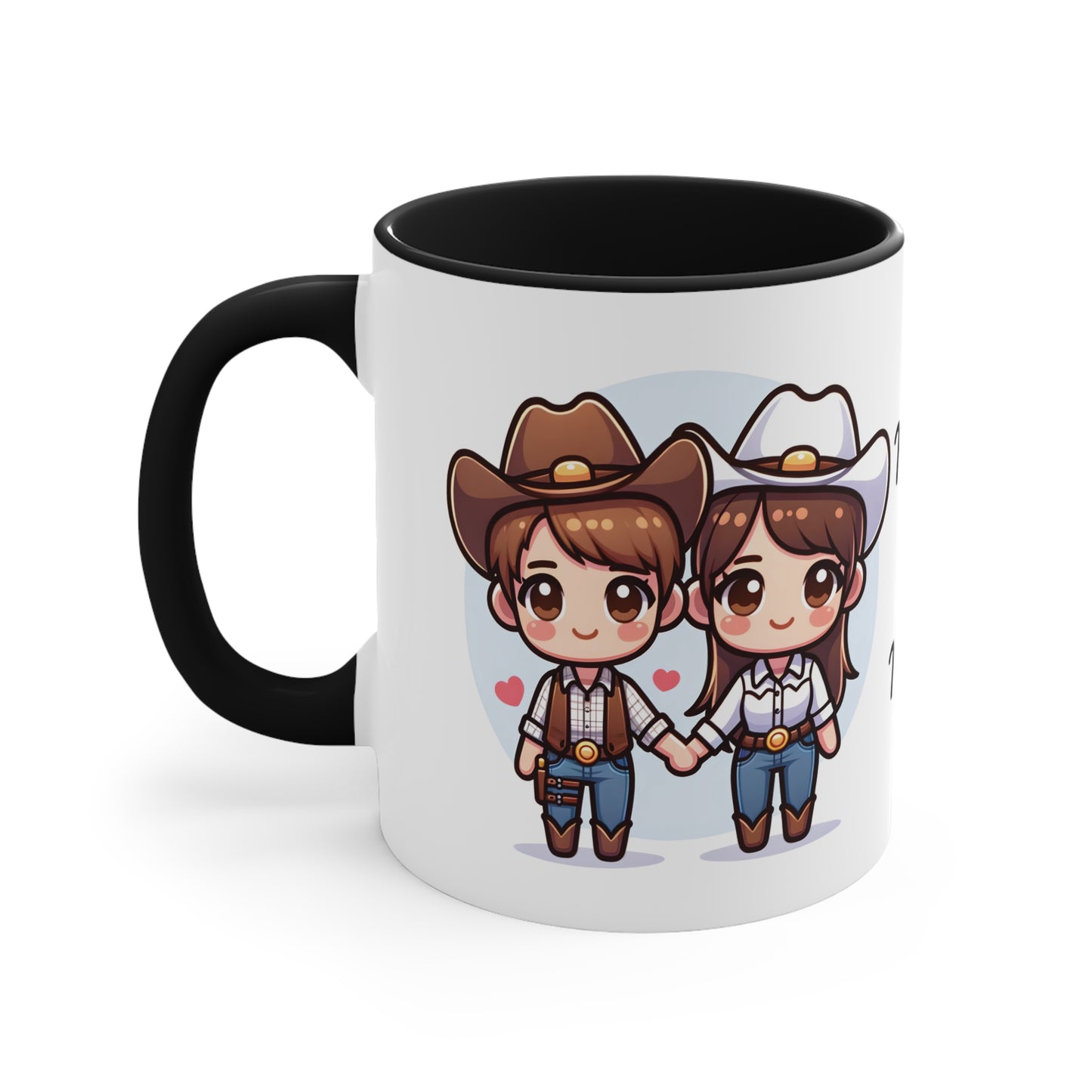 Cowboy Couple Collection 5 Personalized Cute - Custom Accent Coffee Mug, 11oz