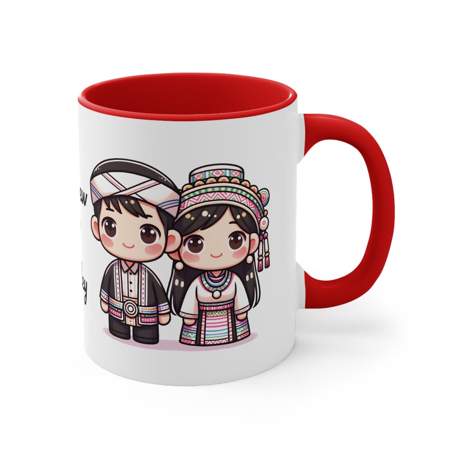 Hmong Couple Colorful Collection 3 Personalized Cute - Custom Accent Coffee Mug, 11oz