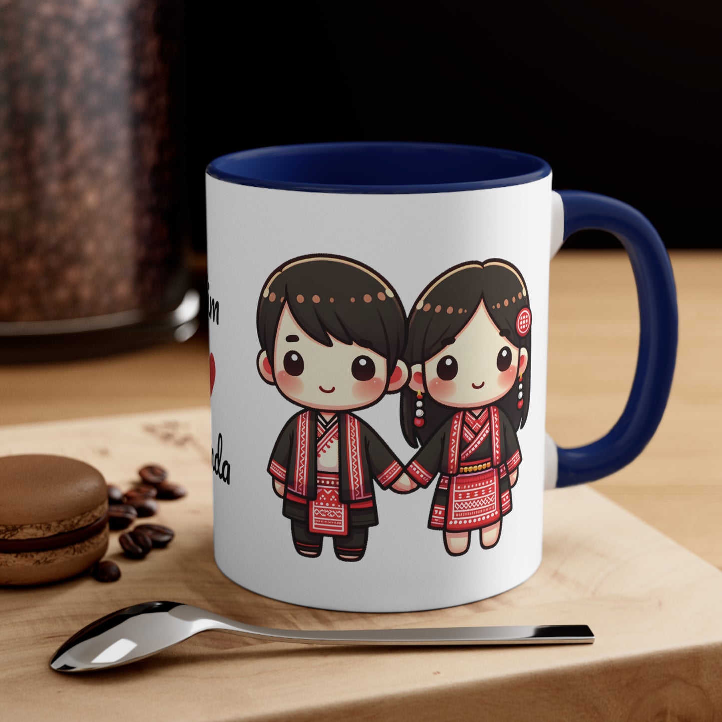 Hmong Couple Red Collection 2 Personalized Cute - Custom Accent Coffee Mug, 11oz