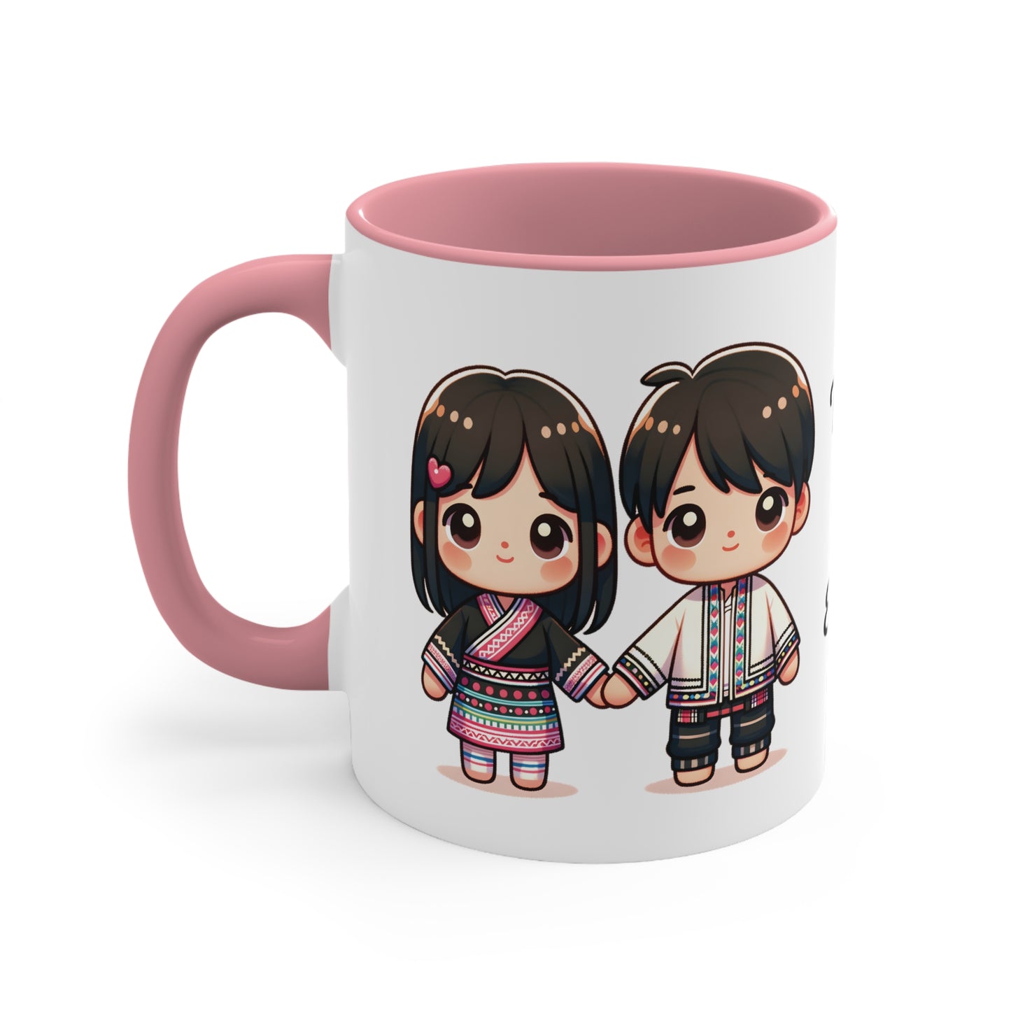 Hmong Couple Colorful Collection 5 Personalized Cute - Custom Accent Coffee Mug, 11oz