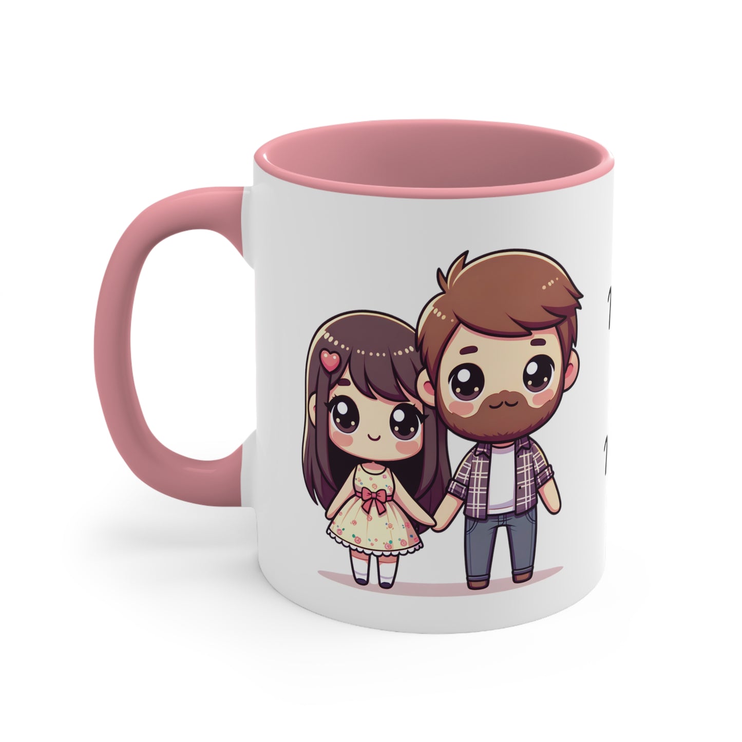 Beardman Couple Collection 4 Personalized Cute - Custom Accent Coffee Mug, 11oz